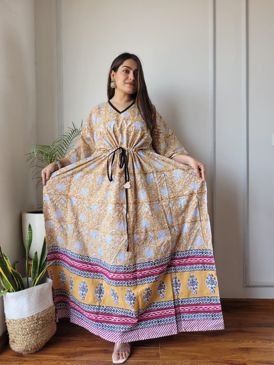 Cotton Printed Long Kaftan