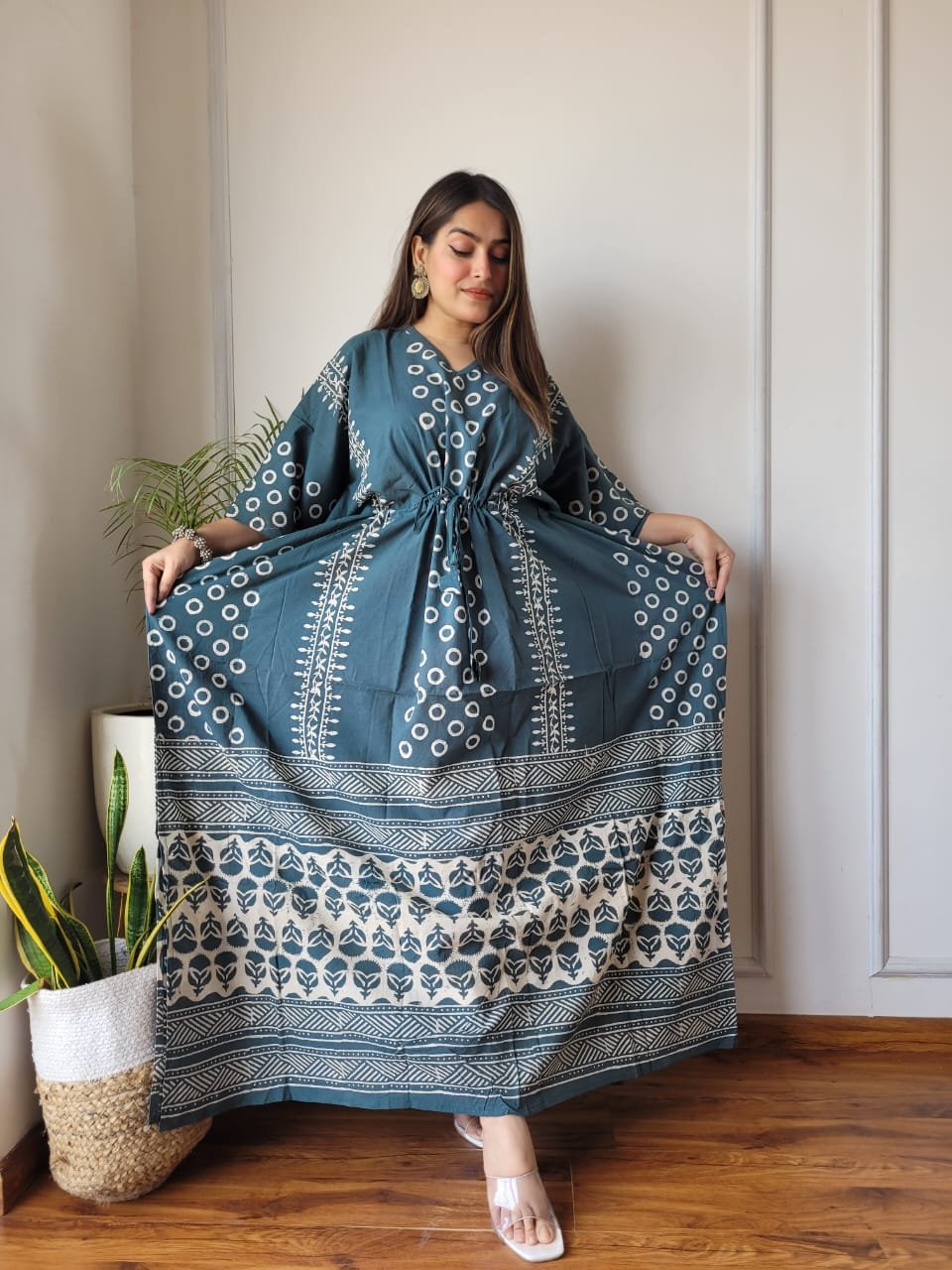 Cotton Printed Long Kaftan