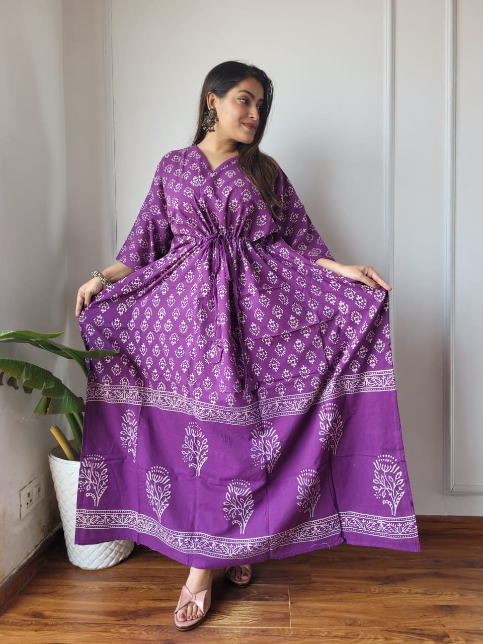 Cotton Printed Long Kaftan