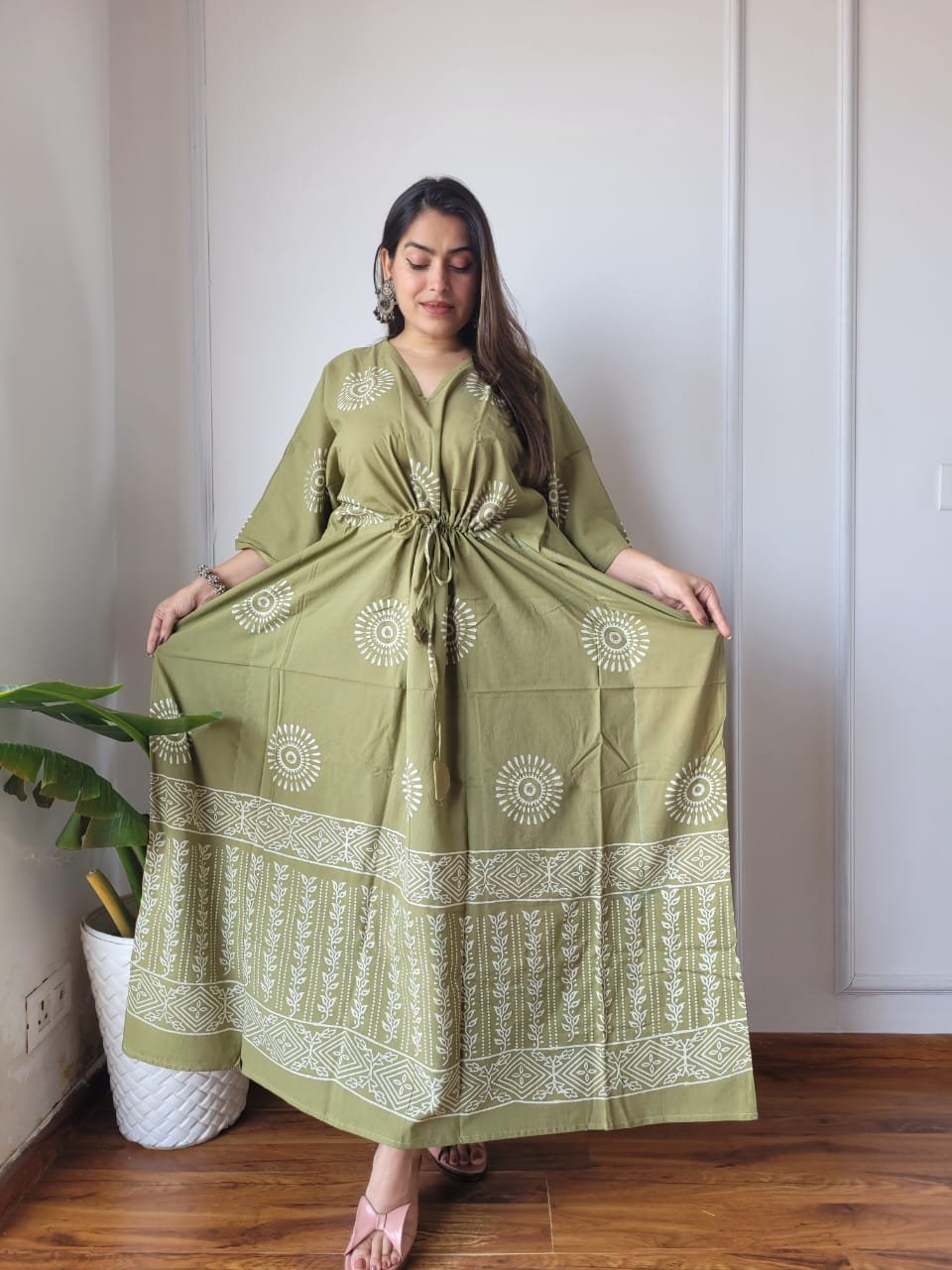 Cotton Printed Long Kaftan
