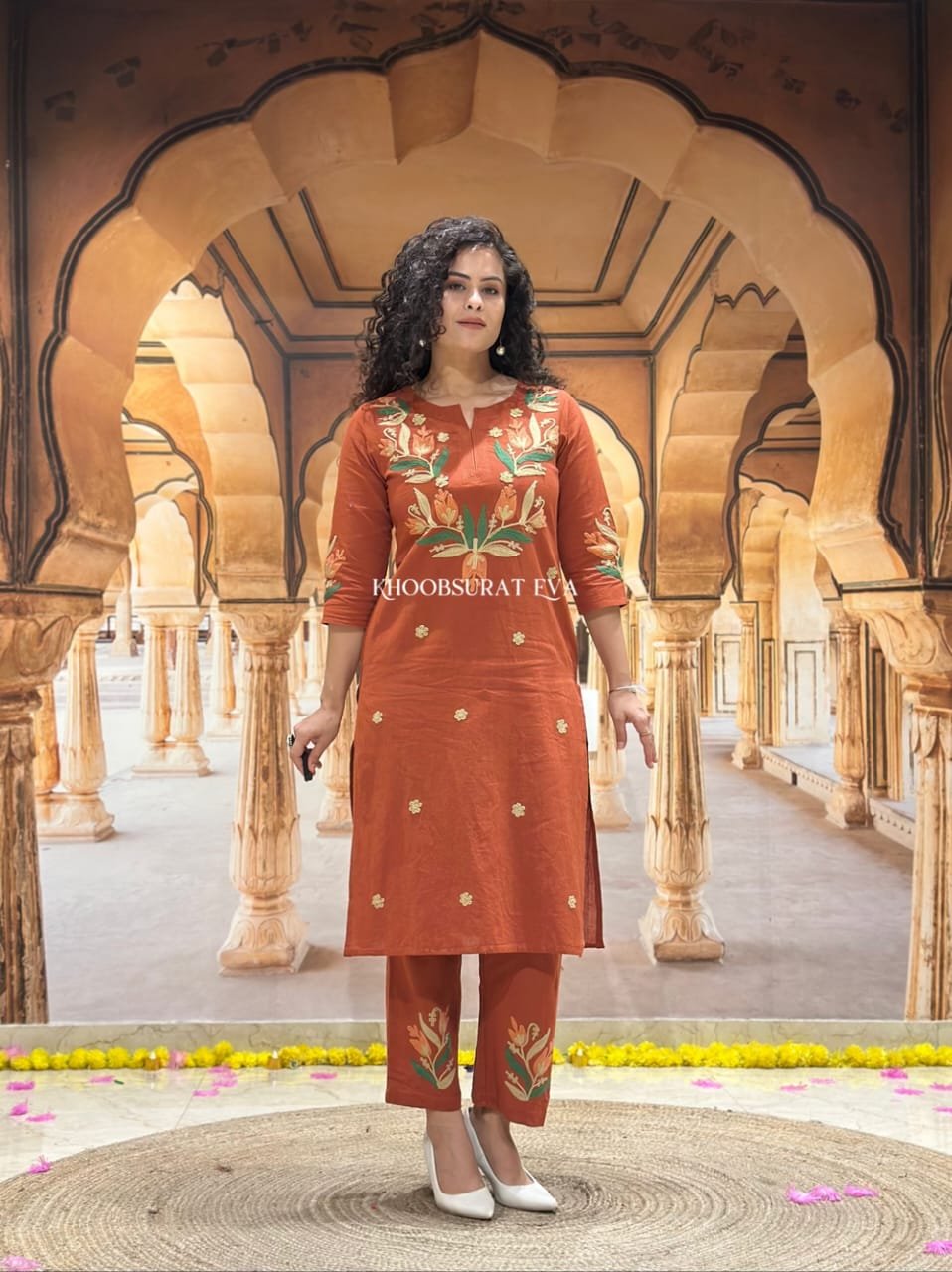 Cotton Embroidered Stitched Suit Set