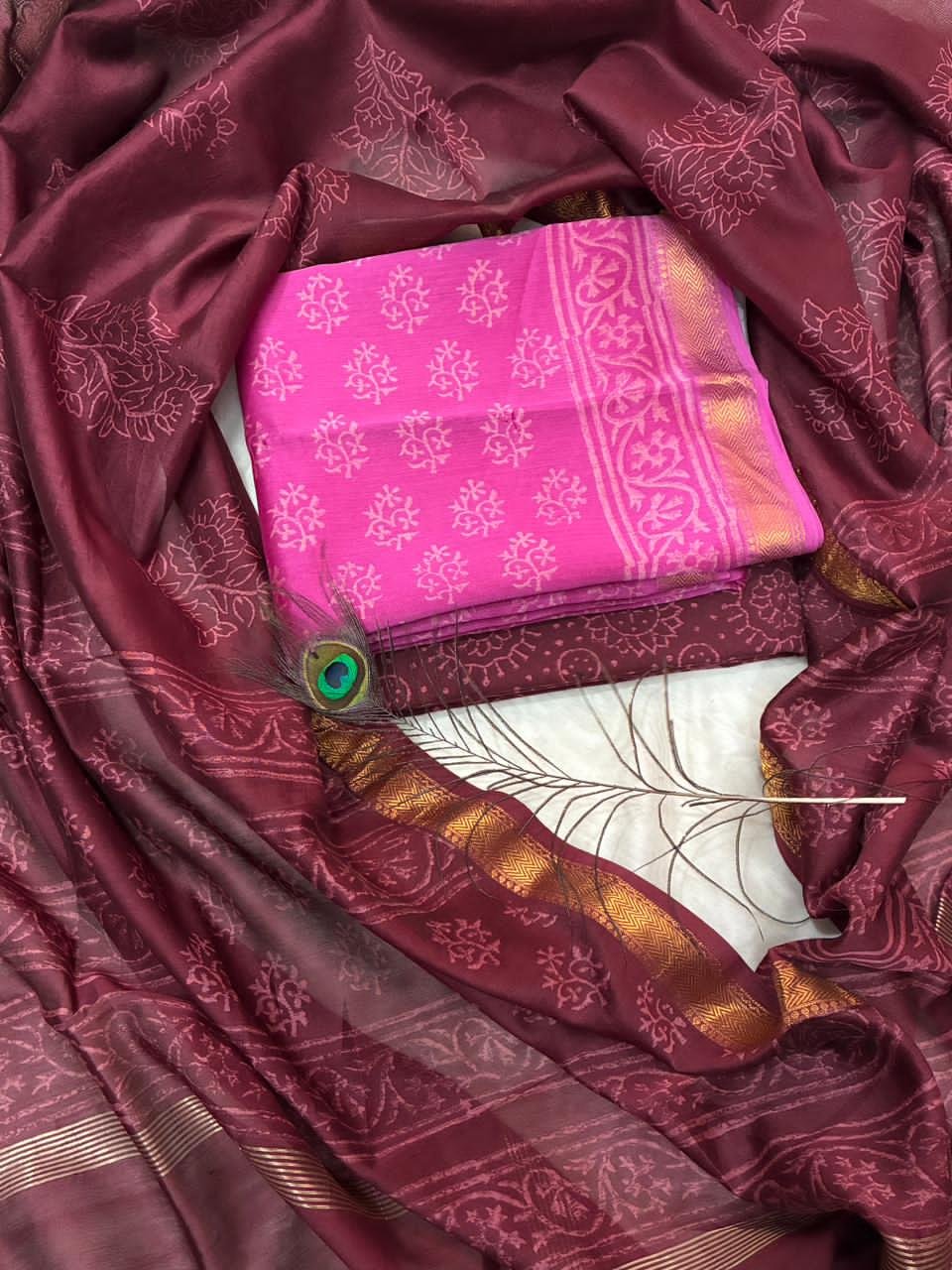 Maheshwari Block Printed Suit