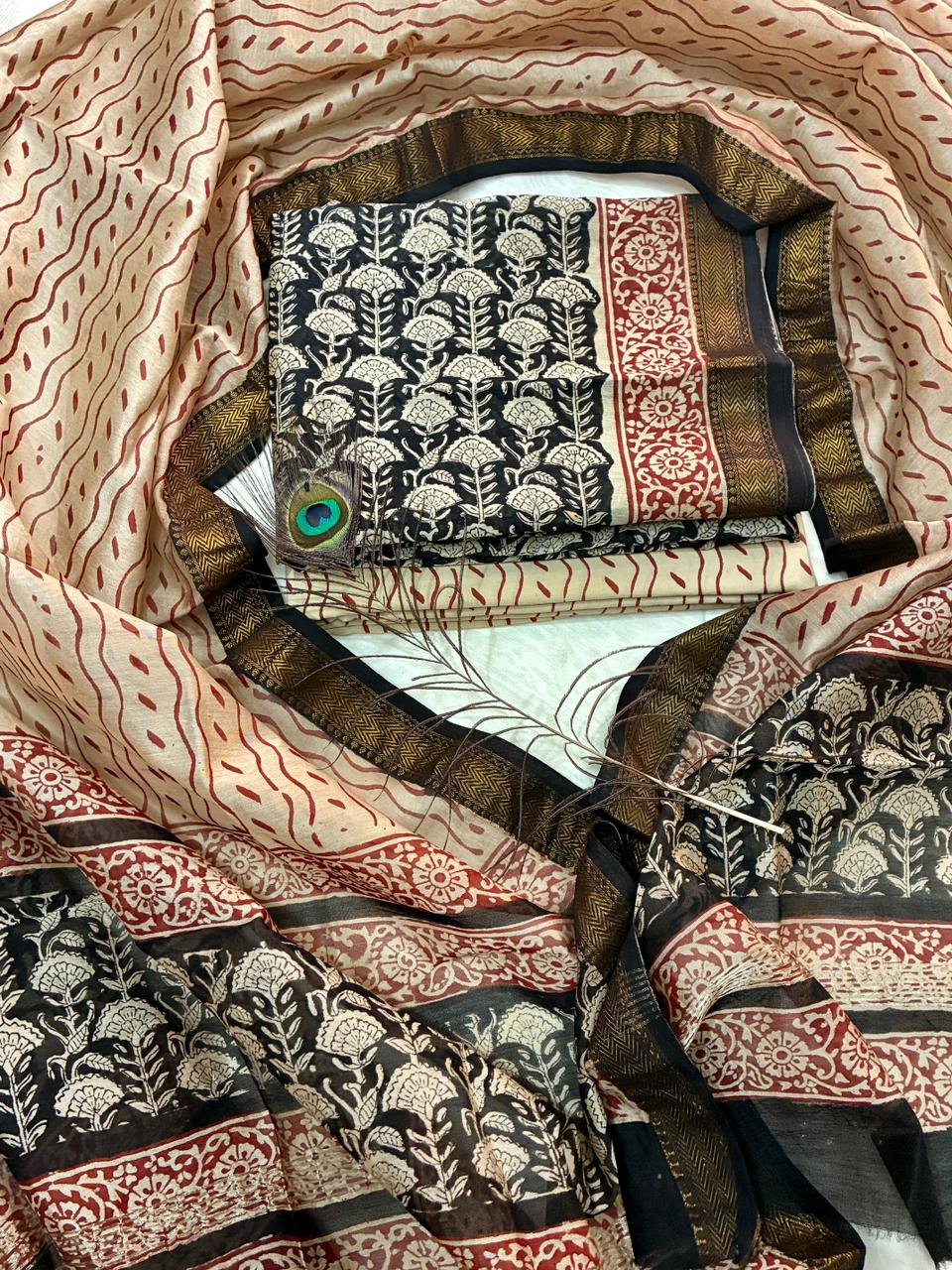 Maheshwari Block Printed Suit