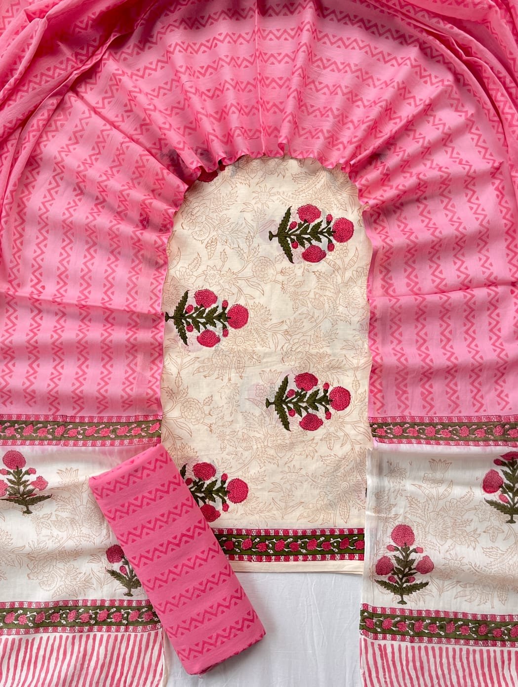 Cotton Dupatta Printed Suit