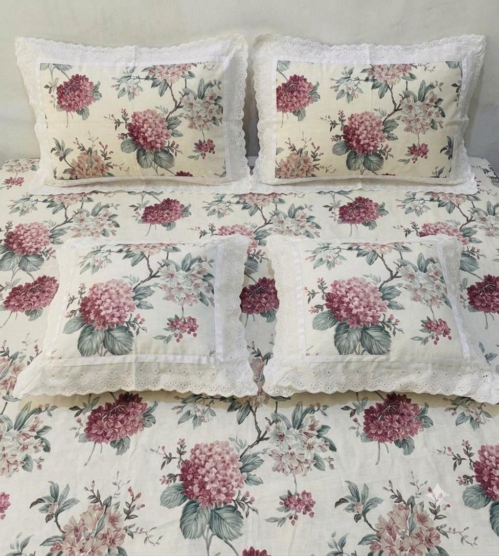 Cotton Printed King Size Bedsheet Set of 5