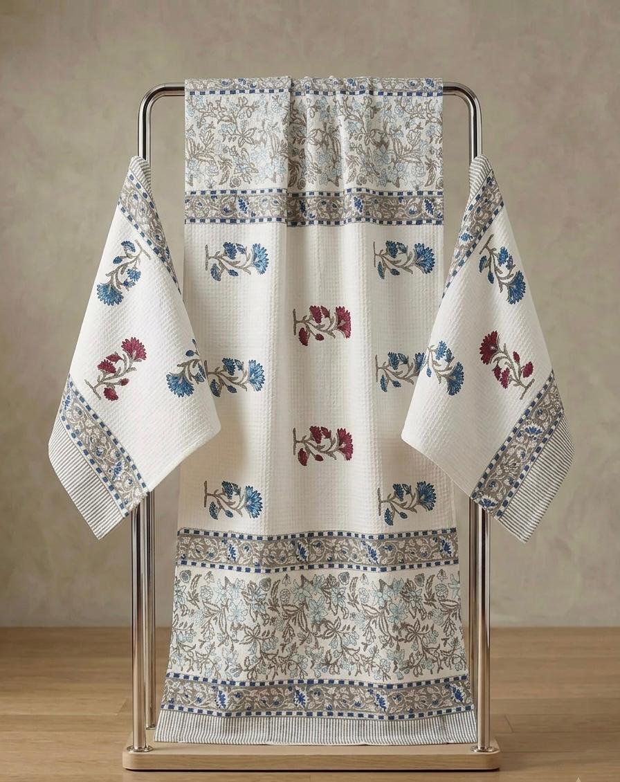 Cotton Printed Bath Towel Combo 3 Pcs