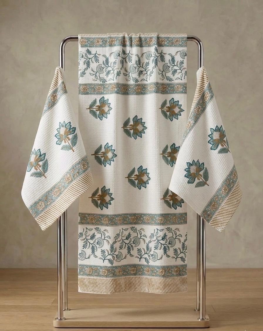 Cotton Printed Bath Towel Combo 3 Pcs
