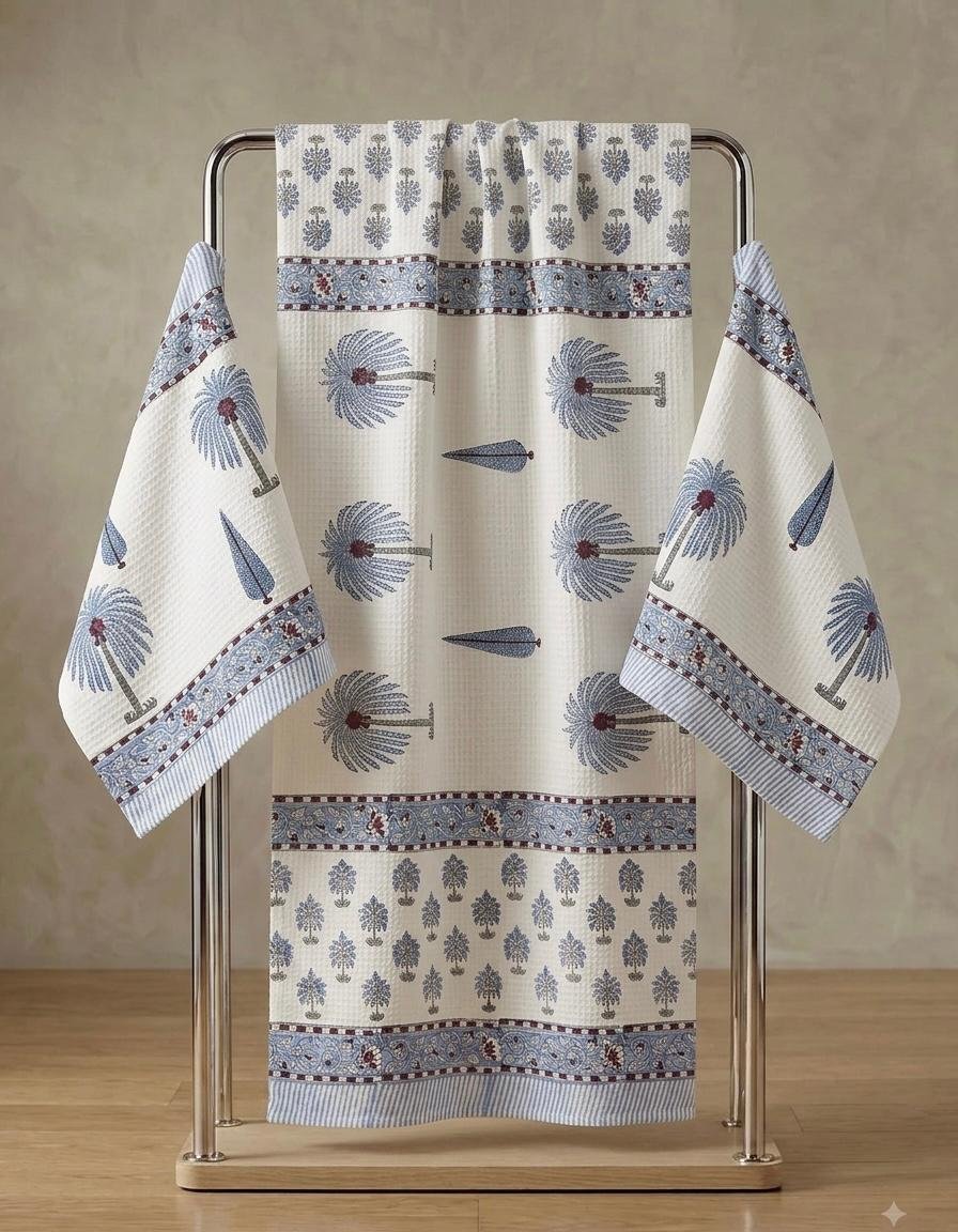 Cotton Printed Bath Towel Combo 3 Pcs