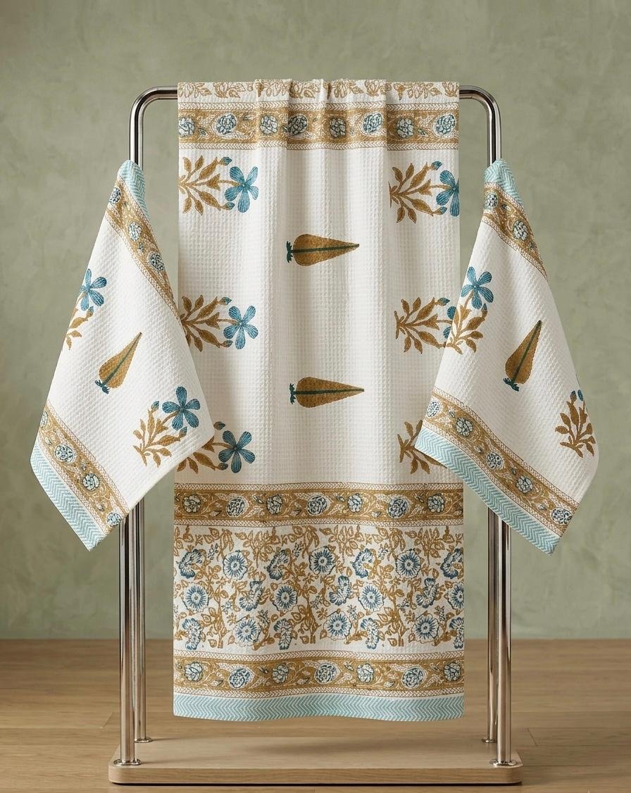 Cotton Printed Bath Towel Combo 3 Pcs