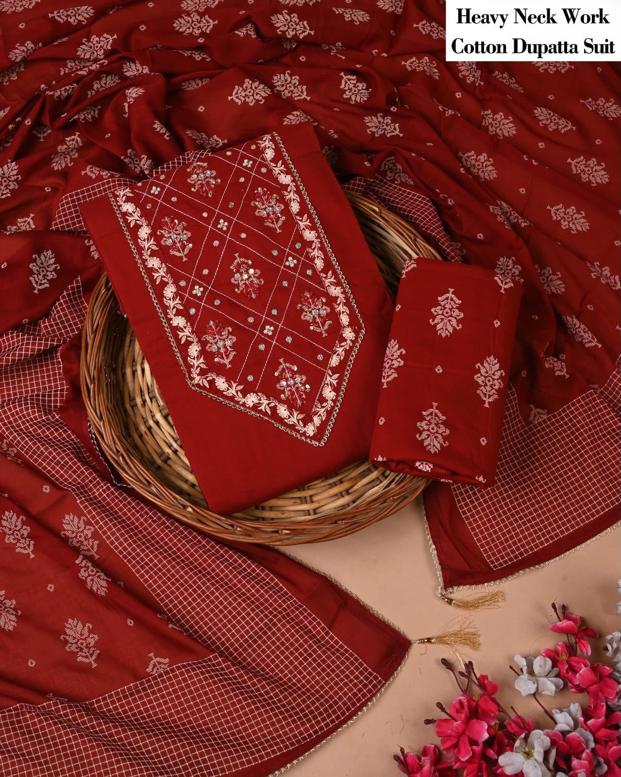 Cotton Dupatta Gota work Suit