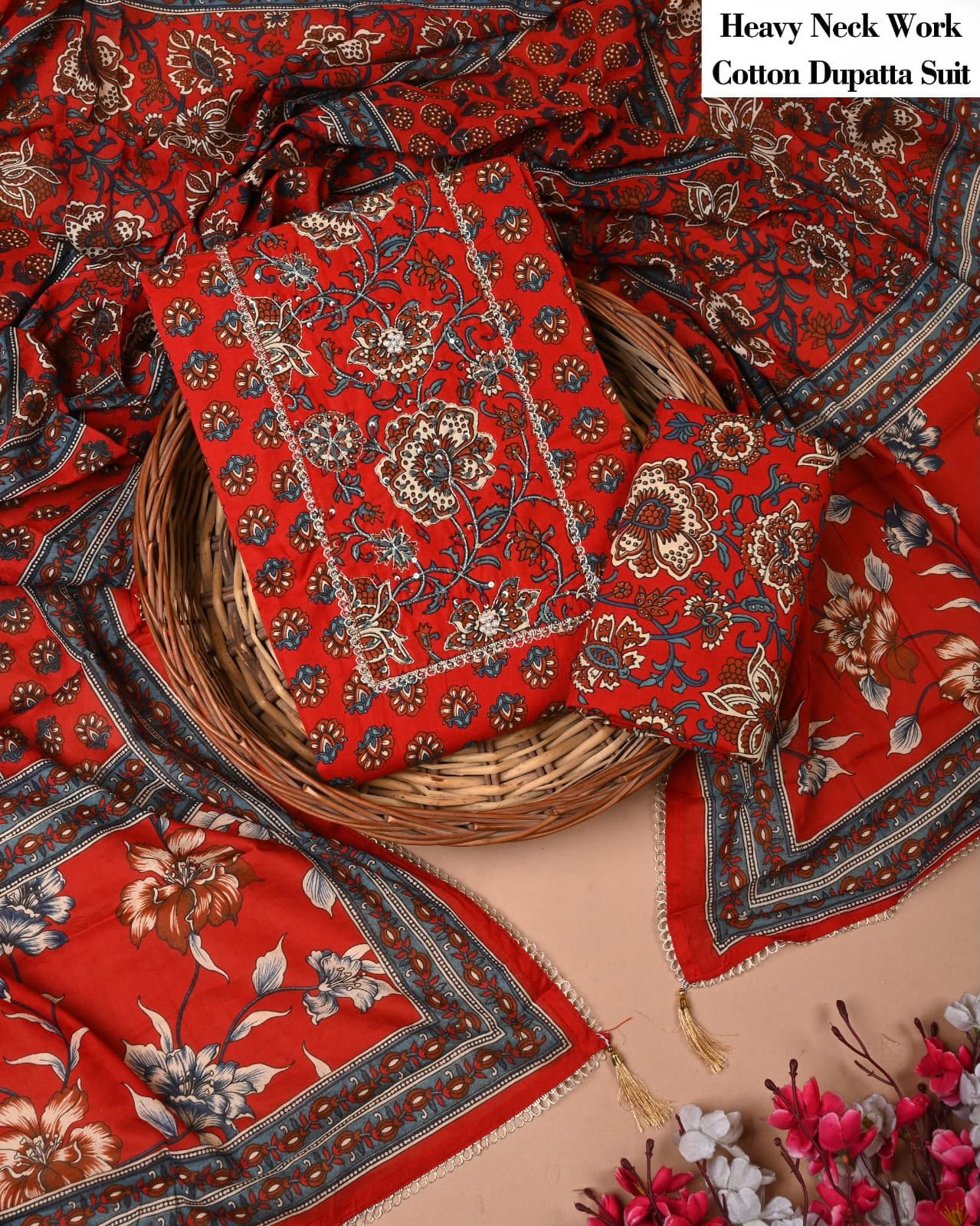 Cotton Dupatta Gota work Suit