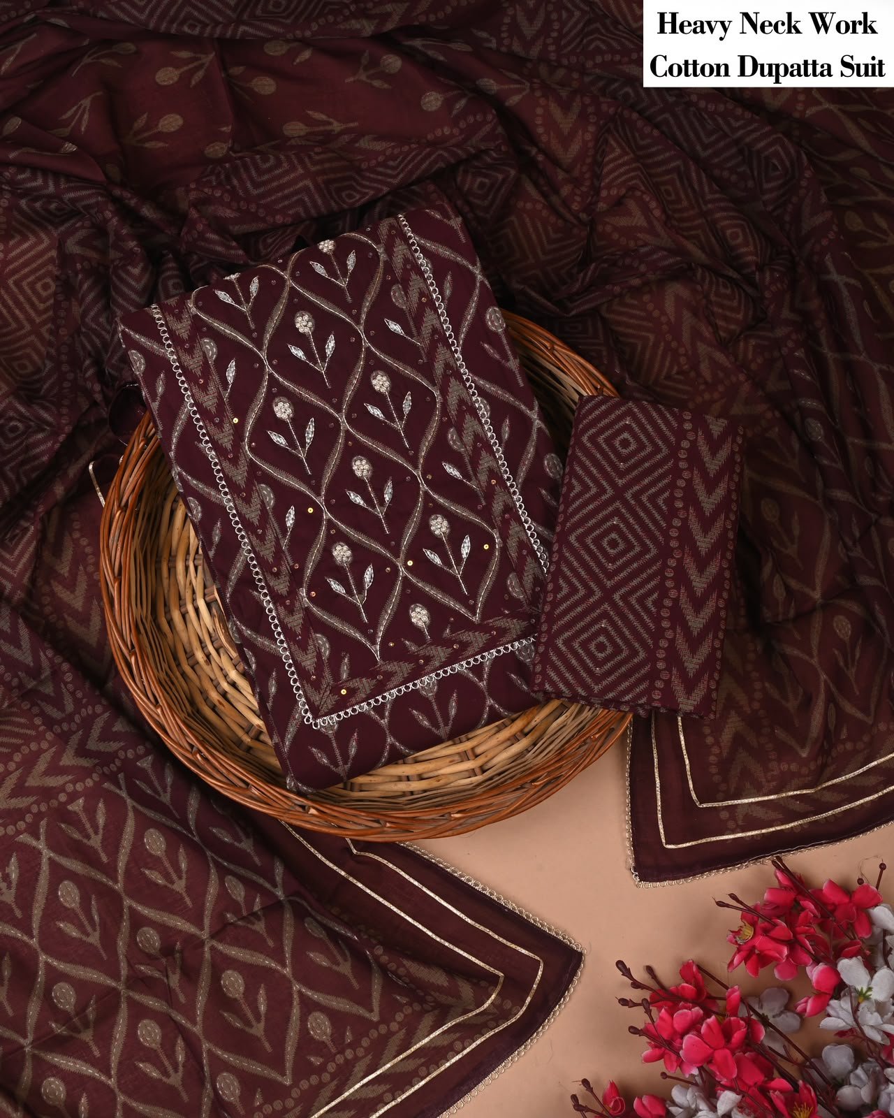 Cotton Dupatta Gota work Suit