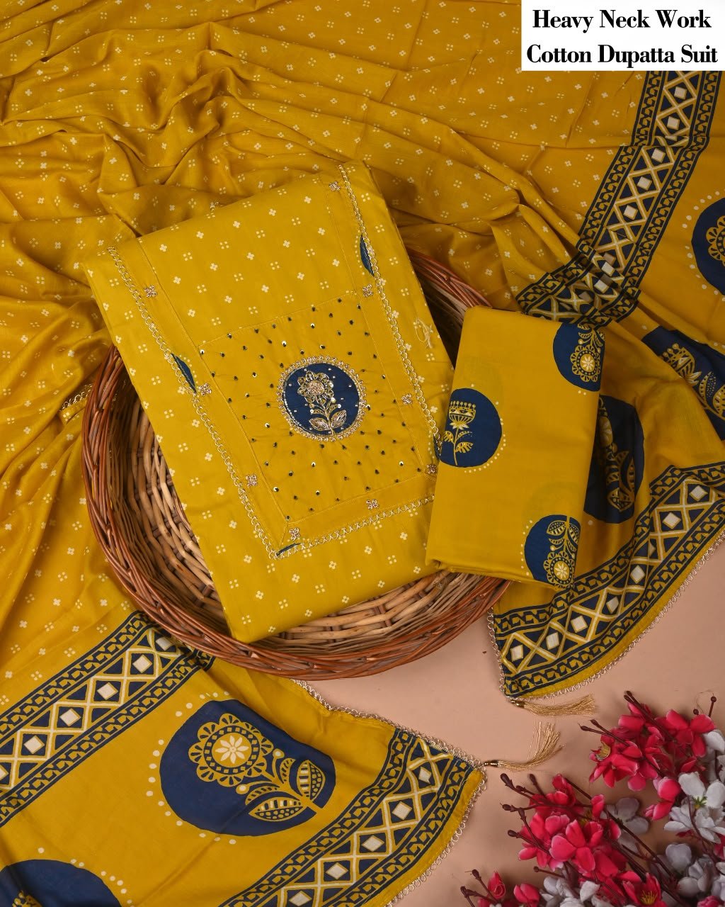 Cotton Dupatta Gota work Suit