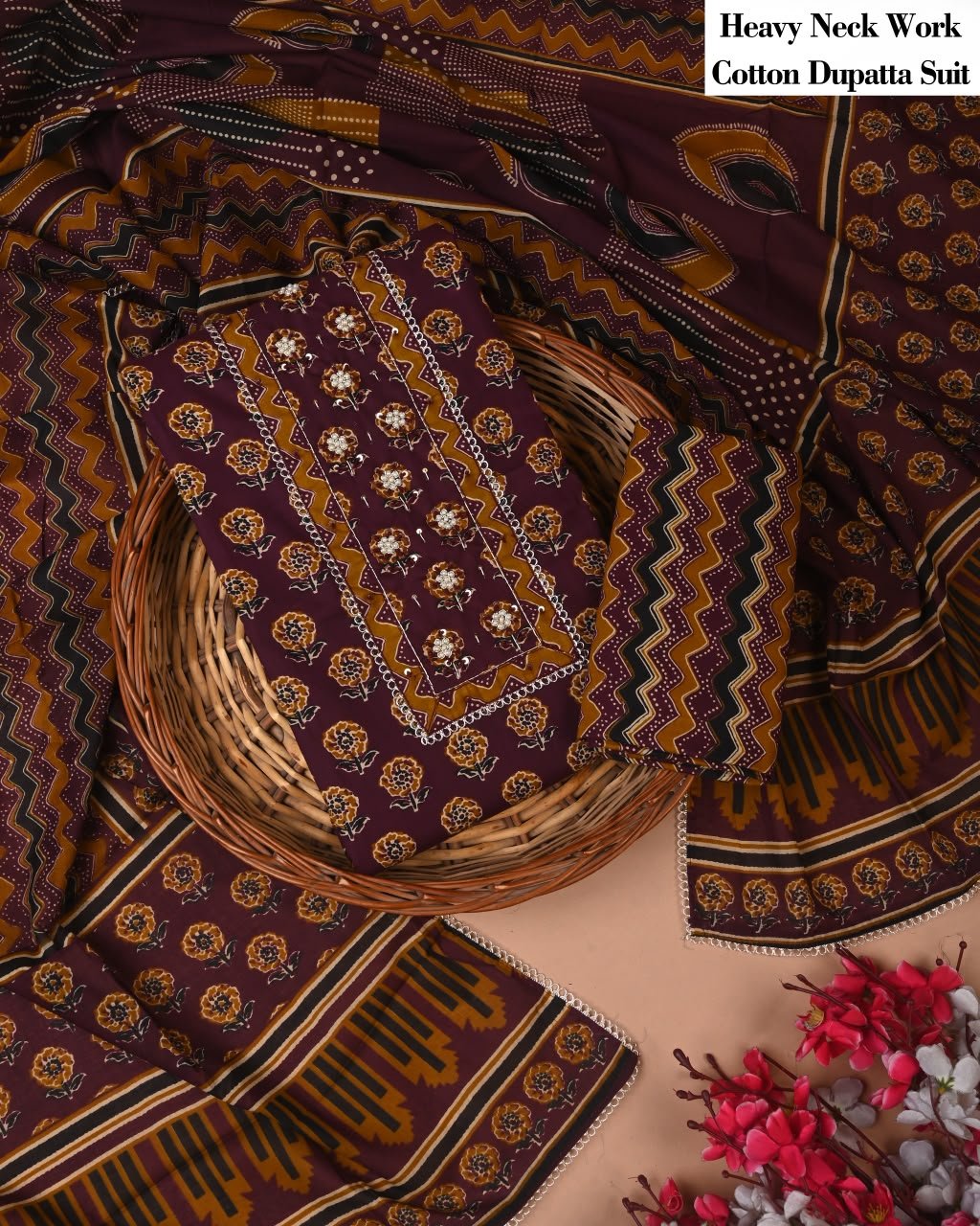 Cotton Dupatta Gota work Suit