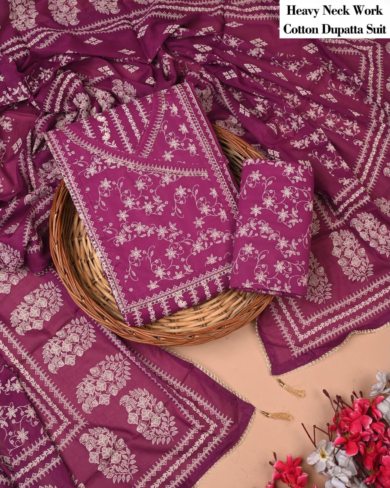 Cotton Dupatta Gota work Suit