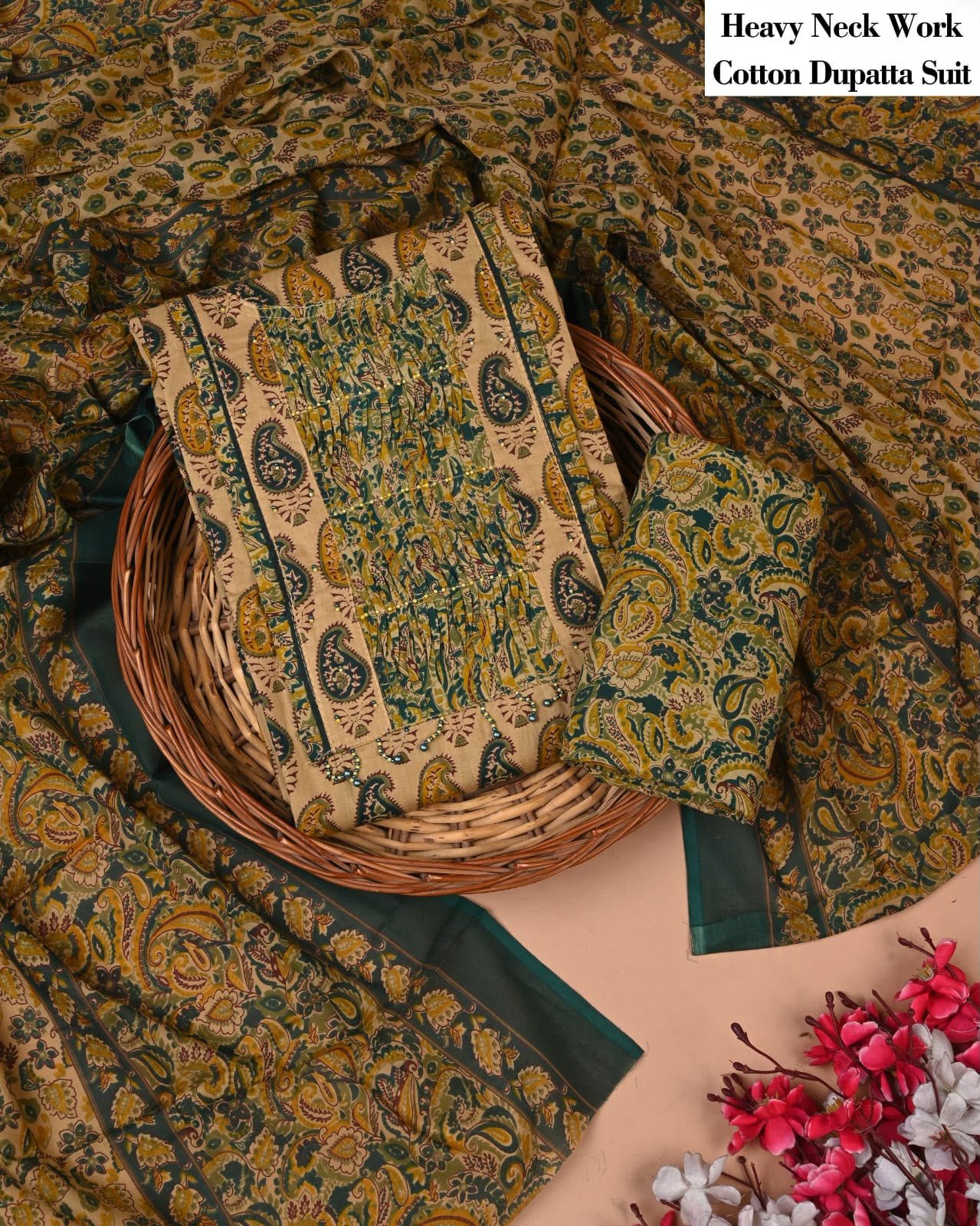 Cotton Dupatta Gota work Suit