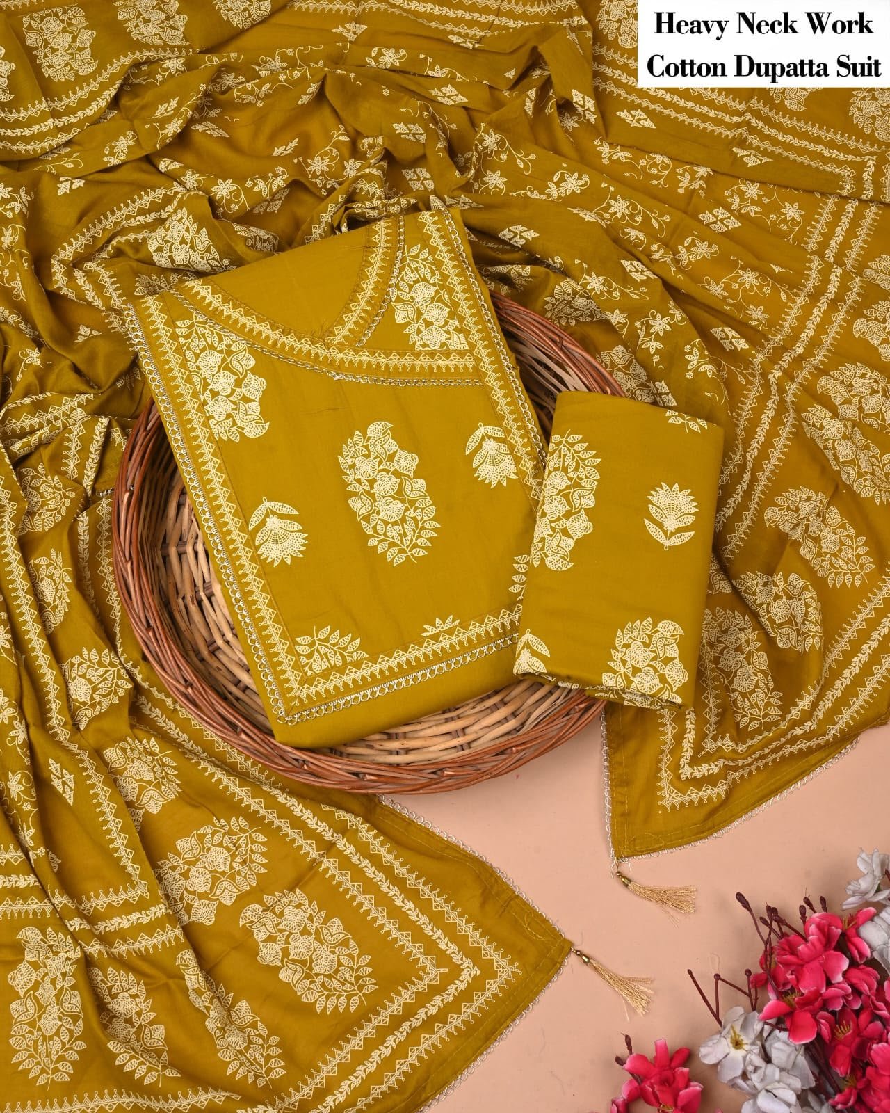 Cotton Dupatta Gota work Suit