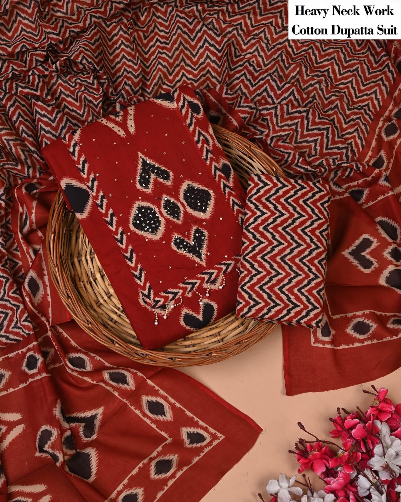 Cotton Dupatta Gota work Suit