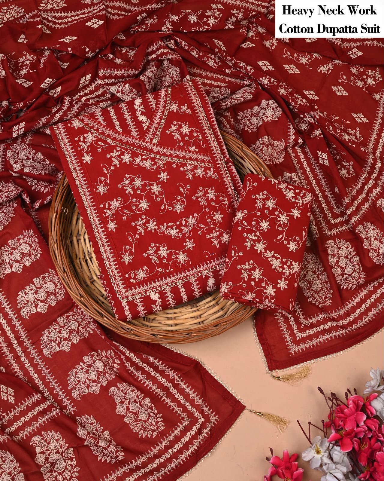 Cotton Dupatta Gota work Suit
