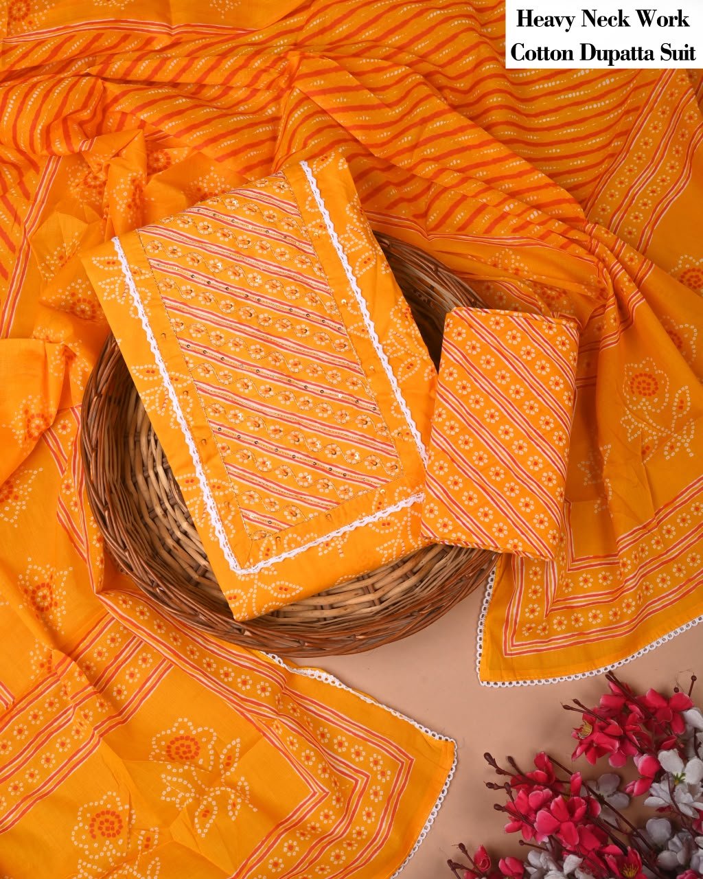 Cotton Dupatta Gota work Suit