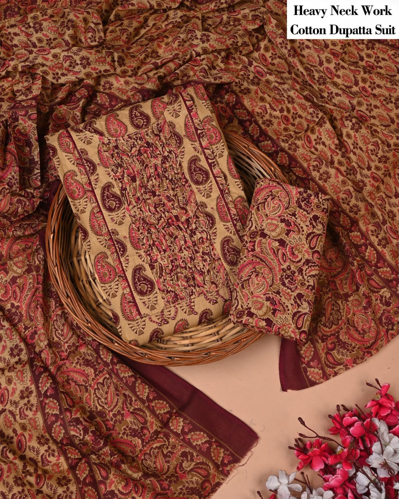 Cotton Dupatta Gota work Suit
