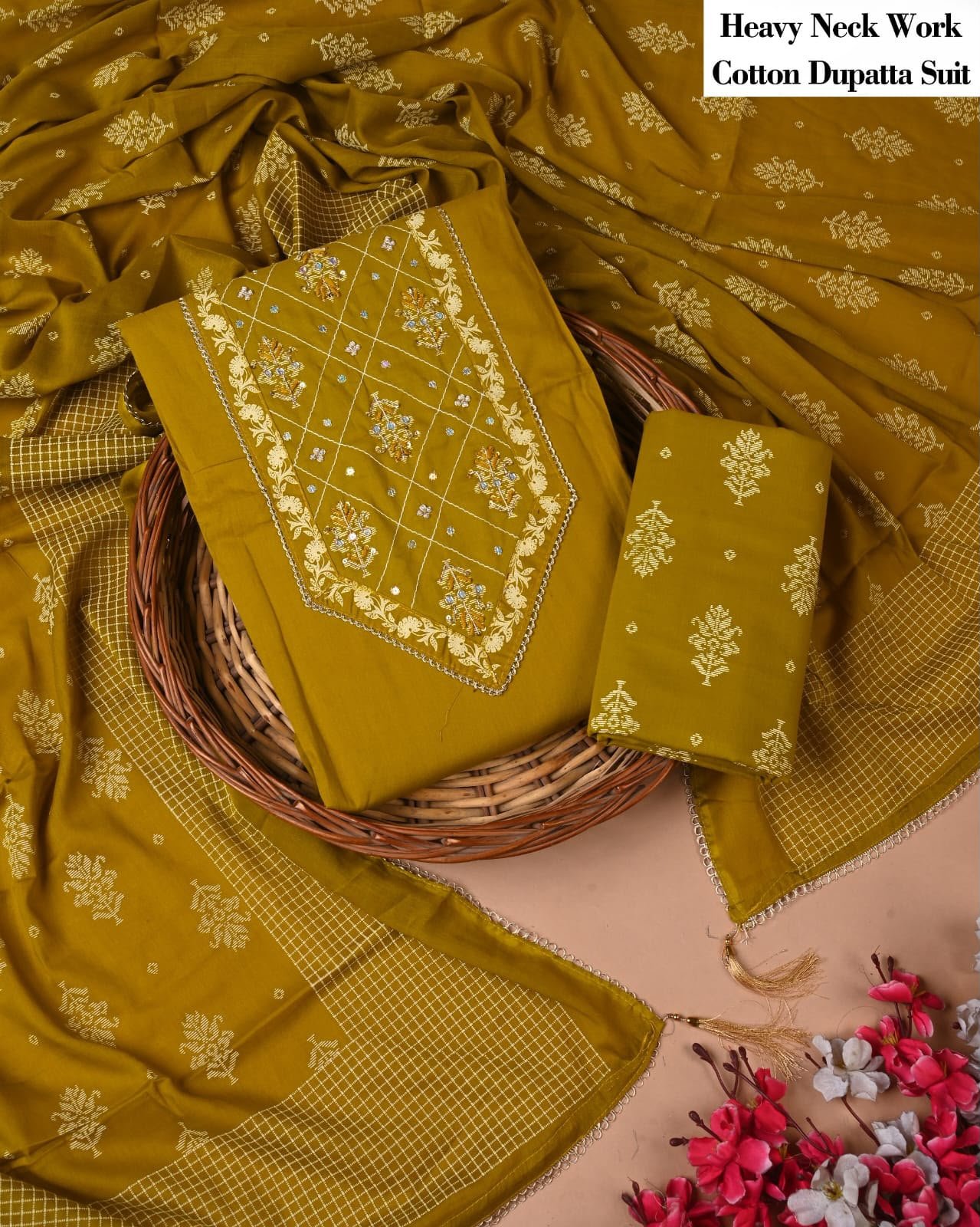Cotton Dupatta Gota work Suit