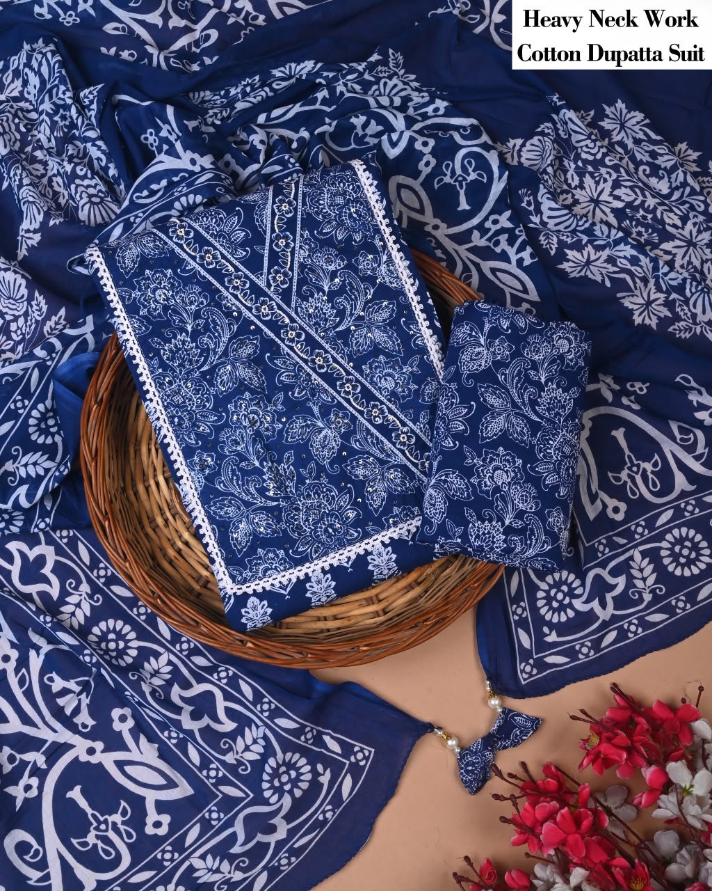 Cotton Dupatta Gota work Suit