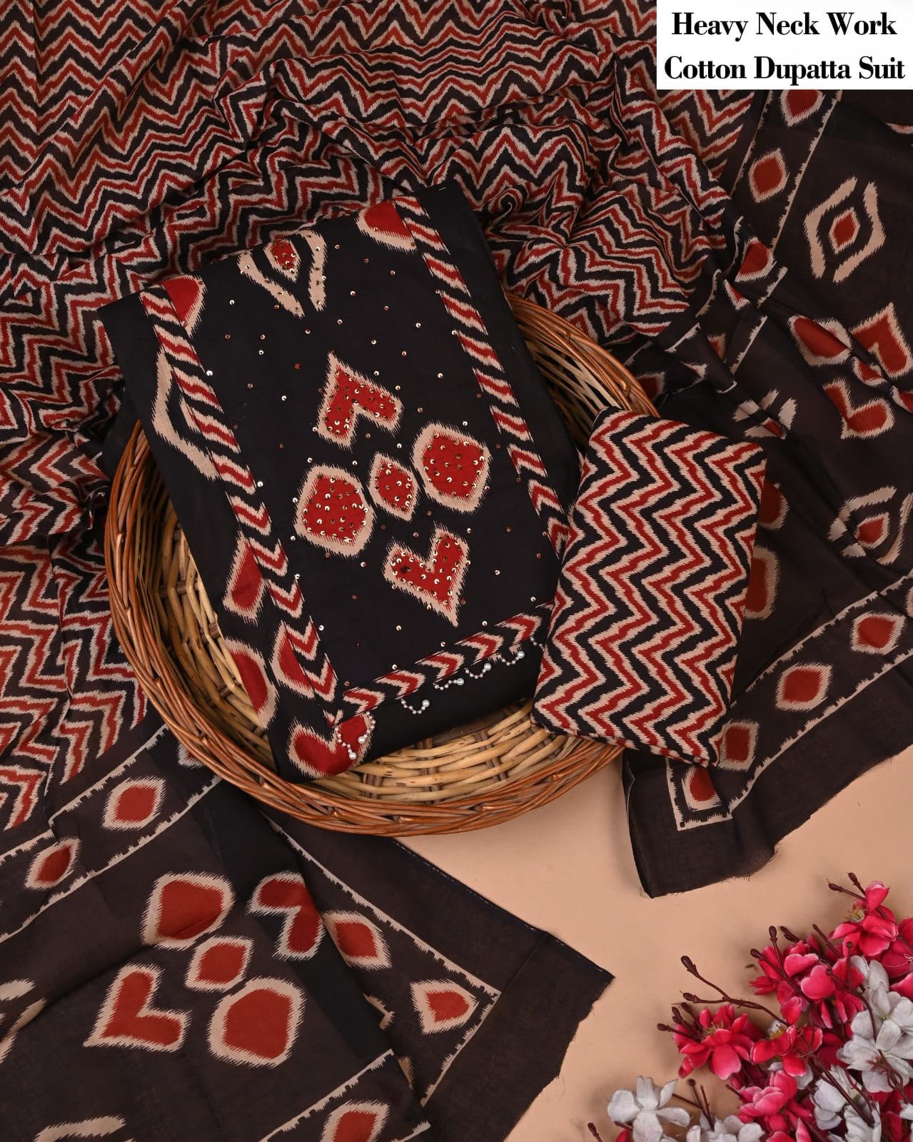 Cotton Dupatta Gota work Suit
