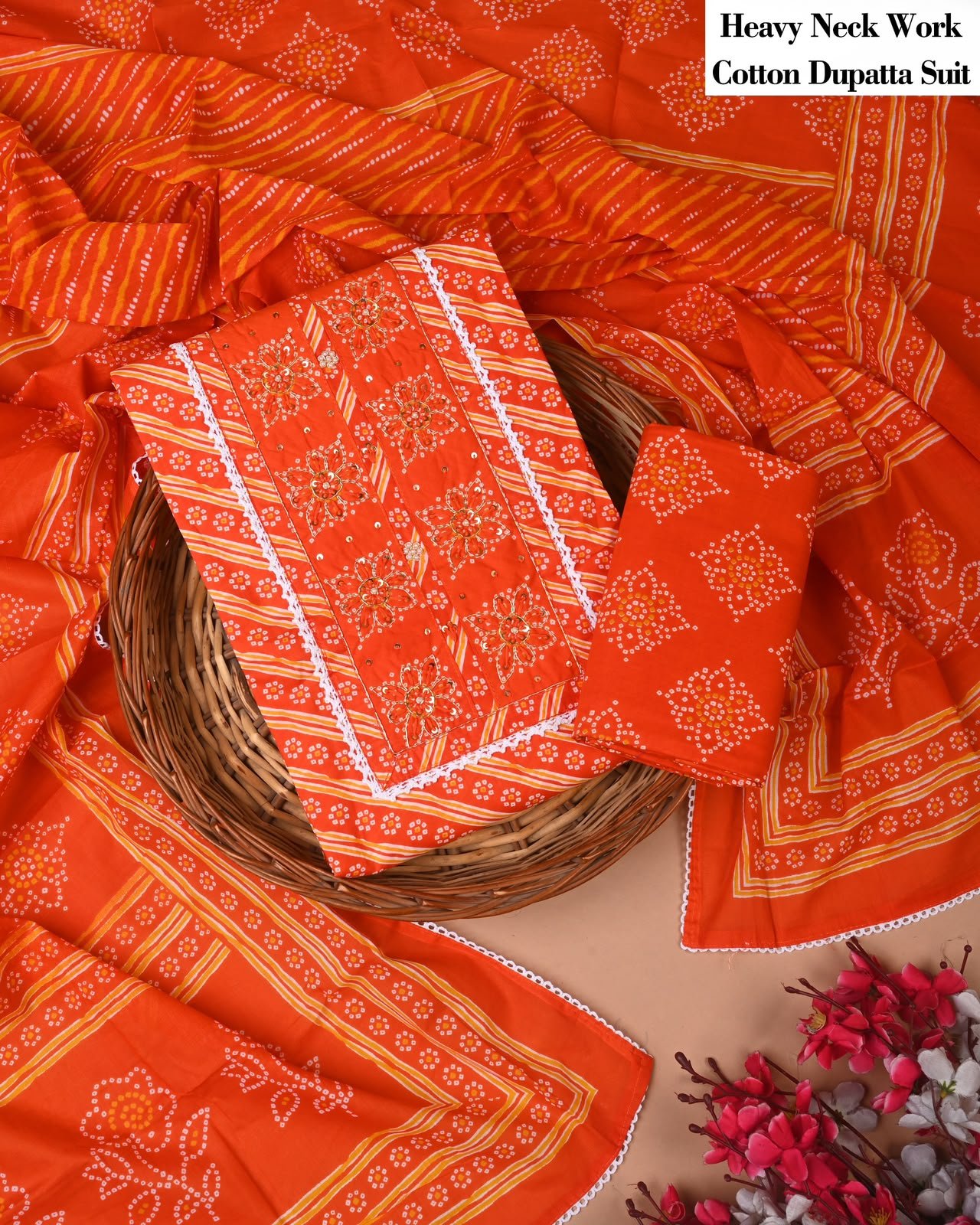 Cotton Dupatta Gota work Suit