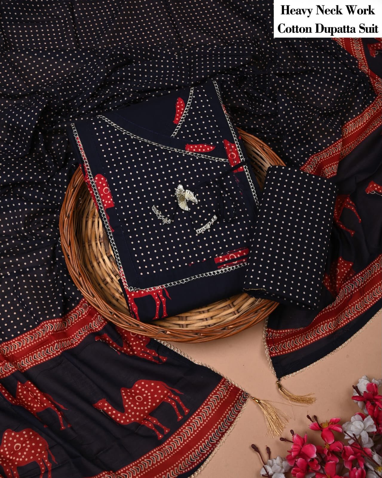 Cotton Dupatta Gota work Suit
