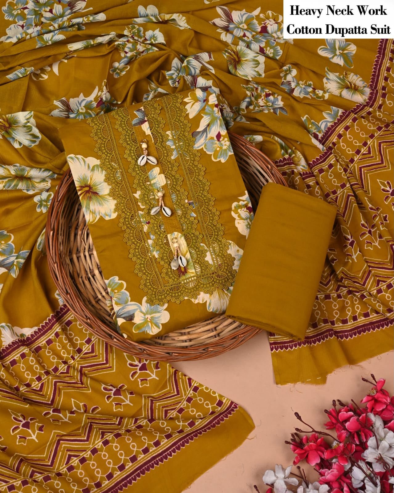Cotton Dupatta Gota work Suit