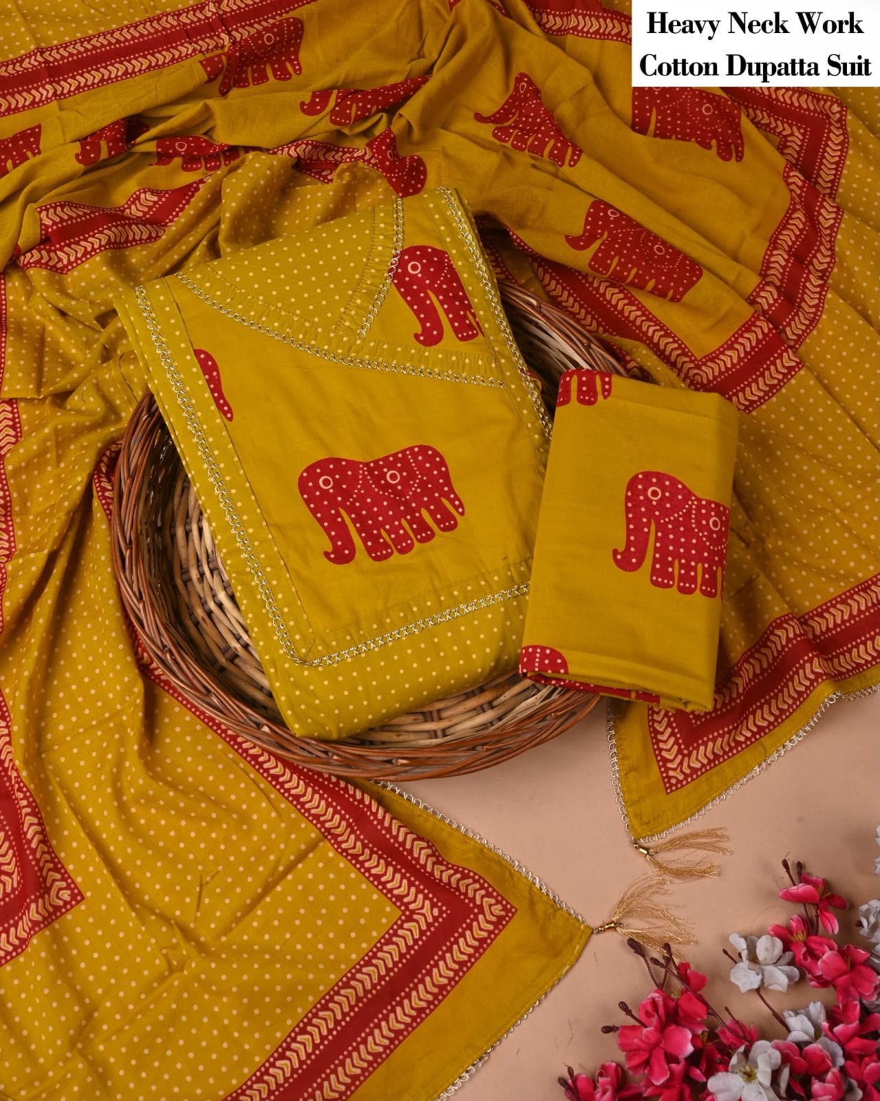 Cotton Dupatta Gota work Suit