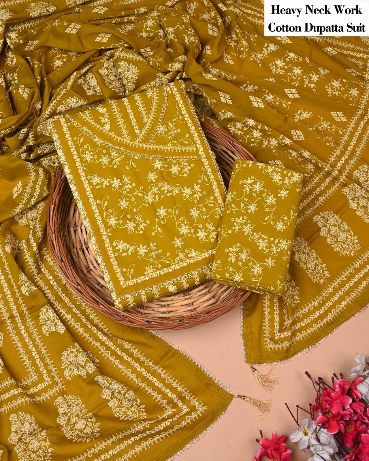 Cotton Dupatta Gota work Suit