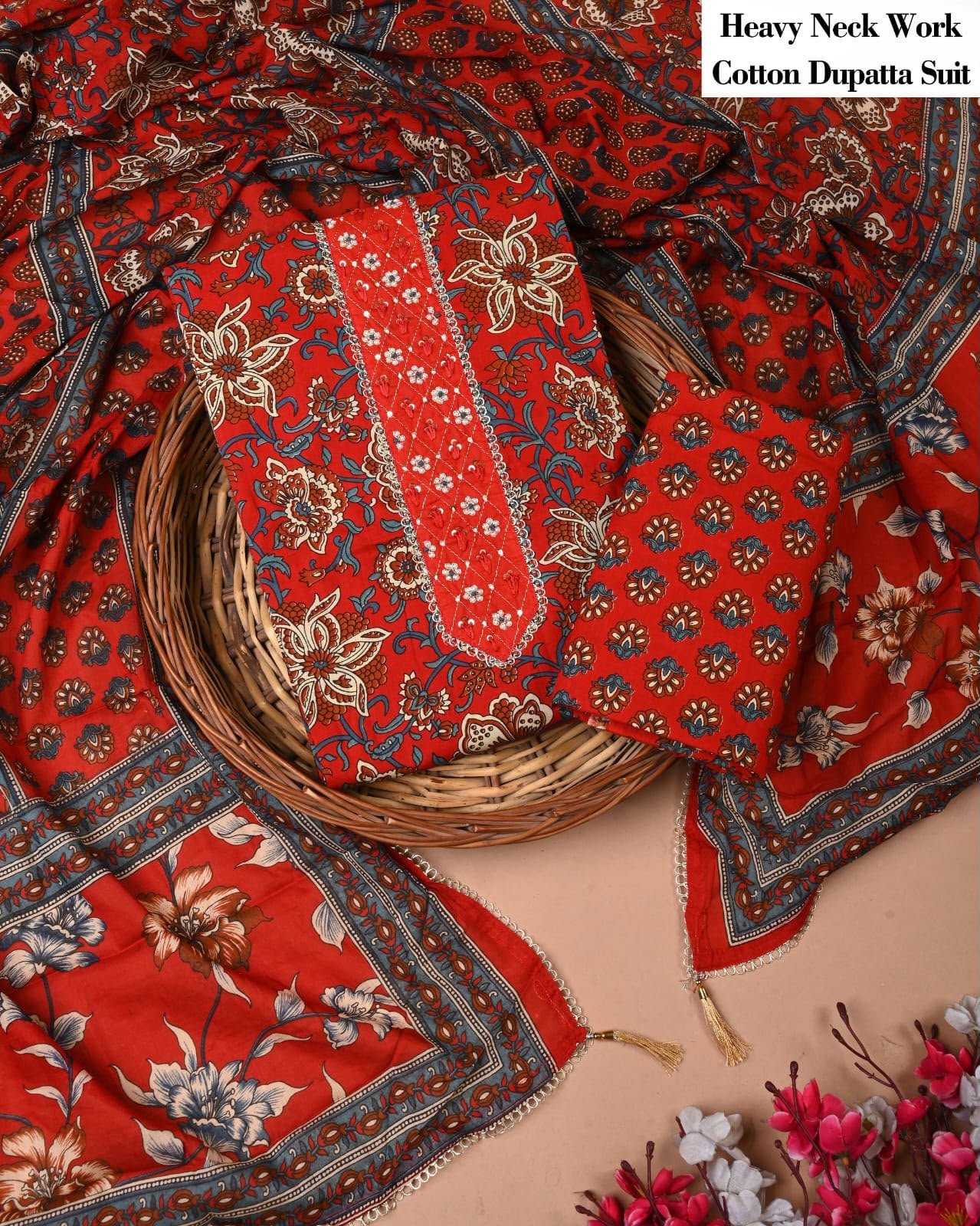 Cotton Dupatta Gota work Suit