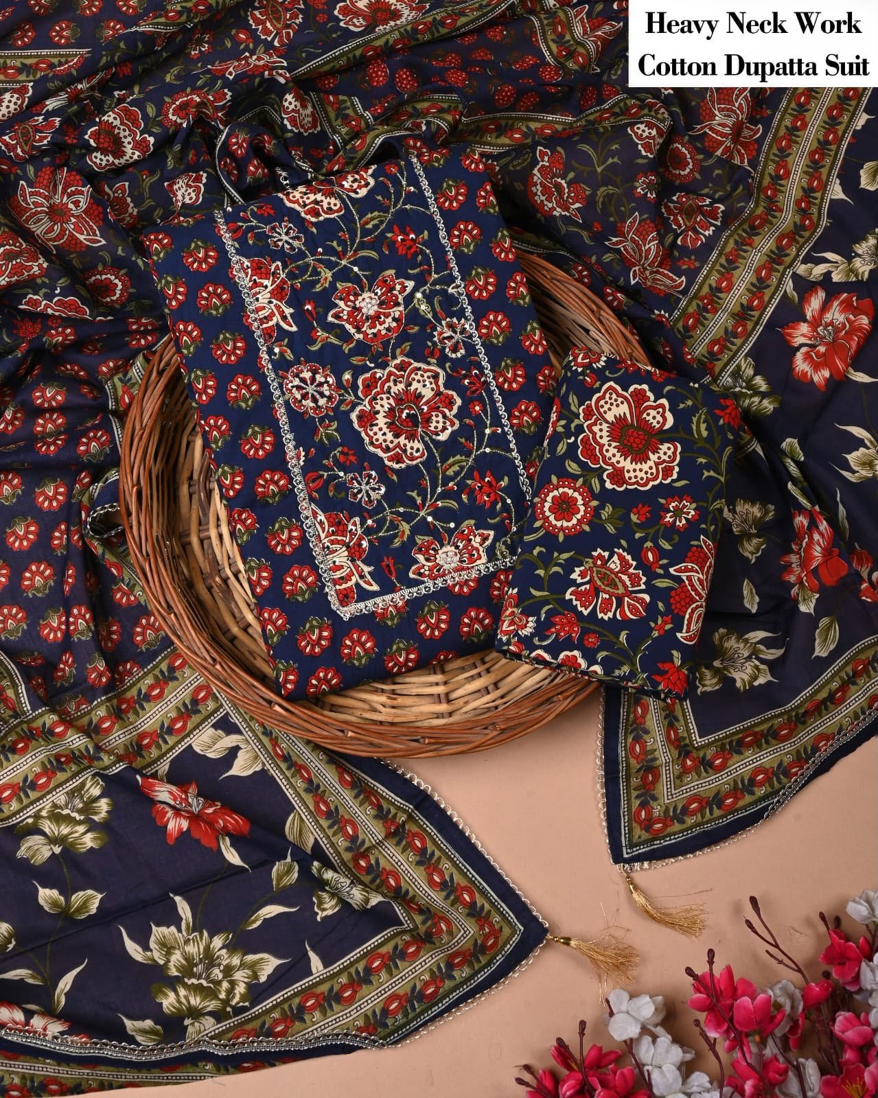 Cotton Dupatta Gota work Suit