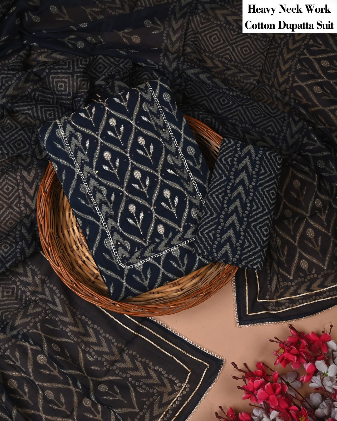 Cotton Dupatta Gota work Suit