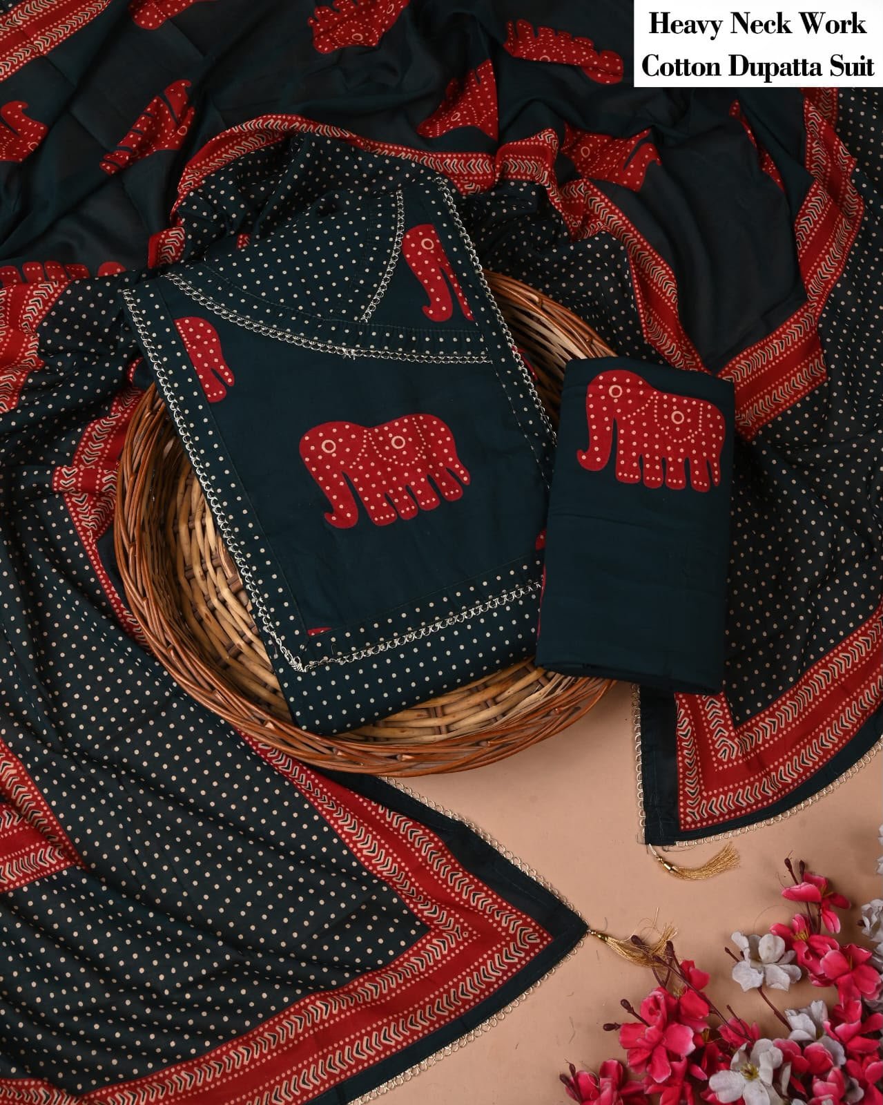Cotton Dupatta Gota work Suit