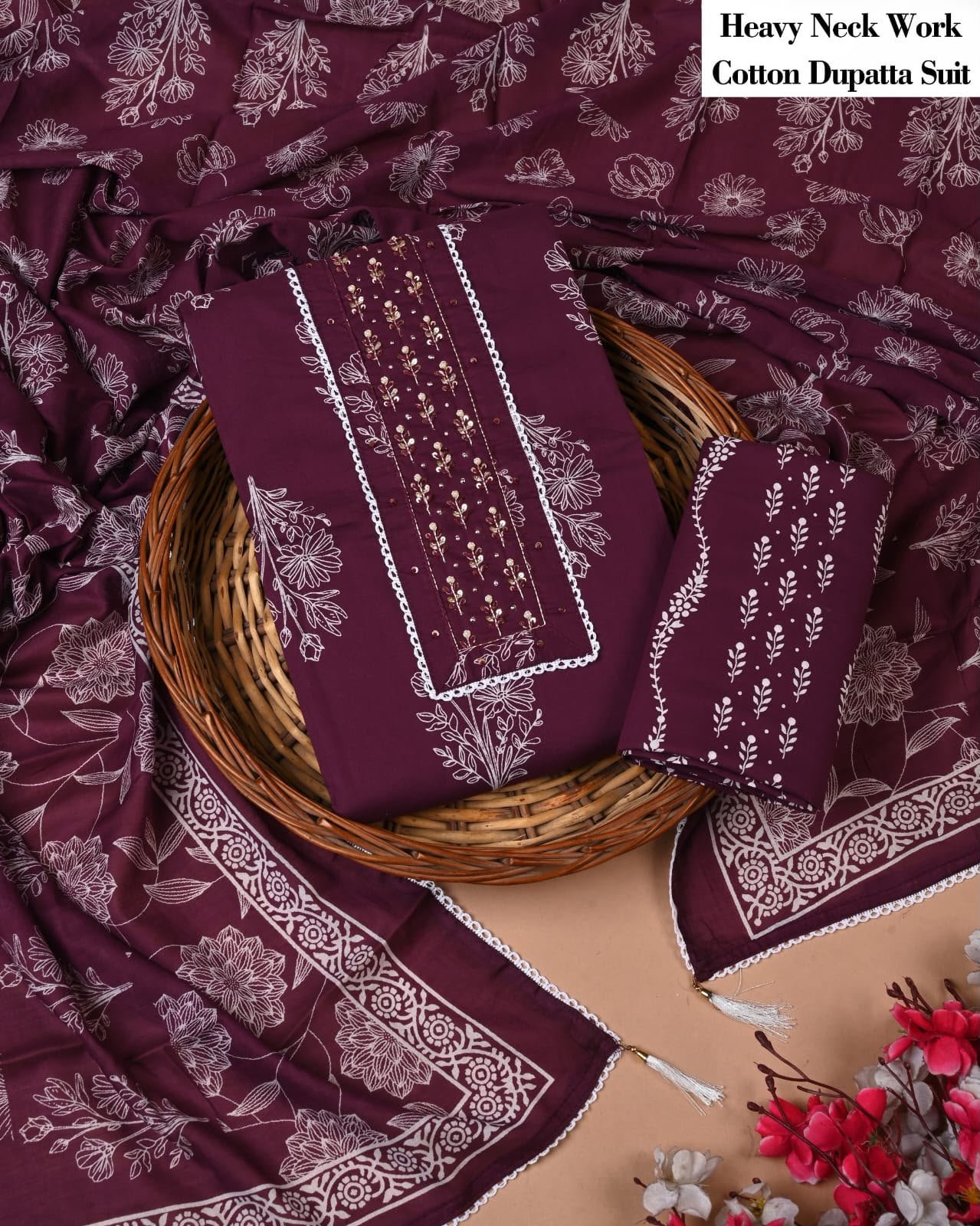 Cotton Dupatta Gota work Suit