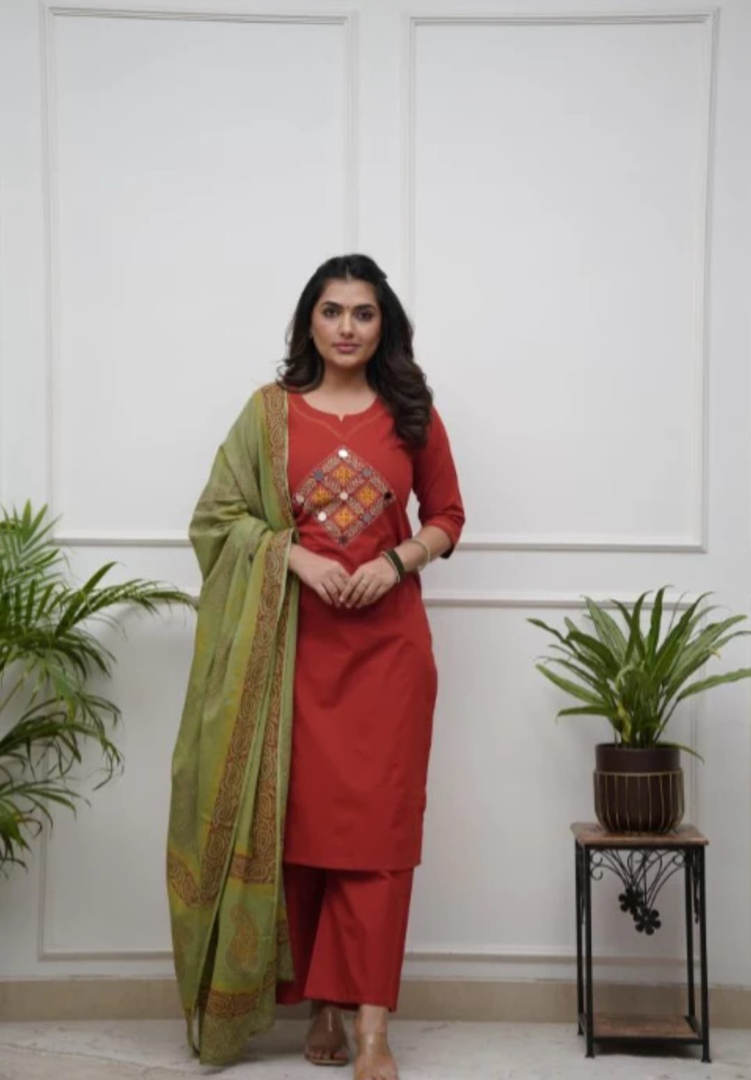 Cotton Embroidered Stitched Suit Set