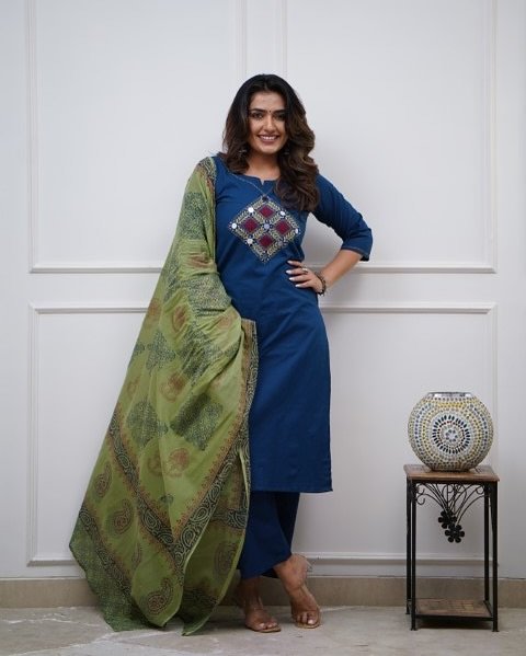 Cotton Embroidered Stitched Suit Set