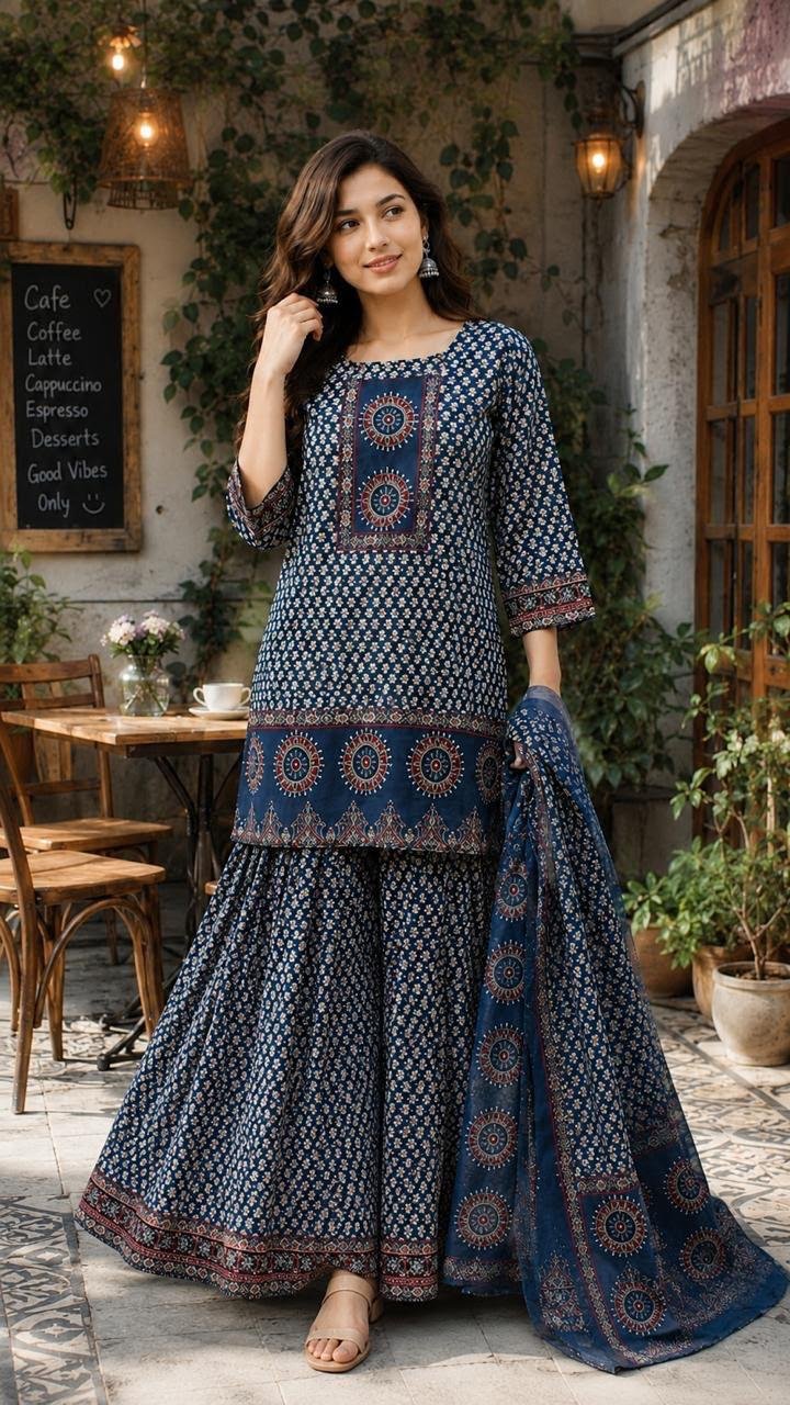 Cotton Printed Gopi Dress Set