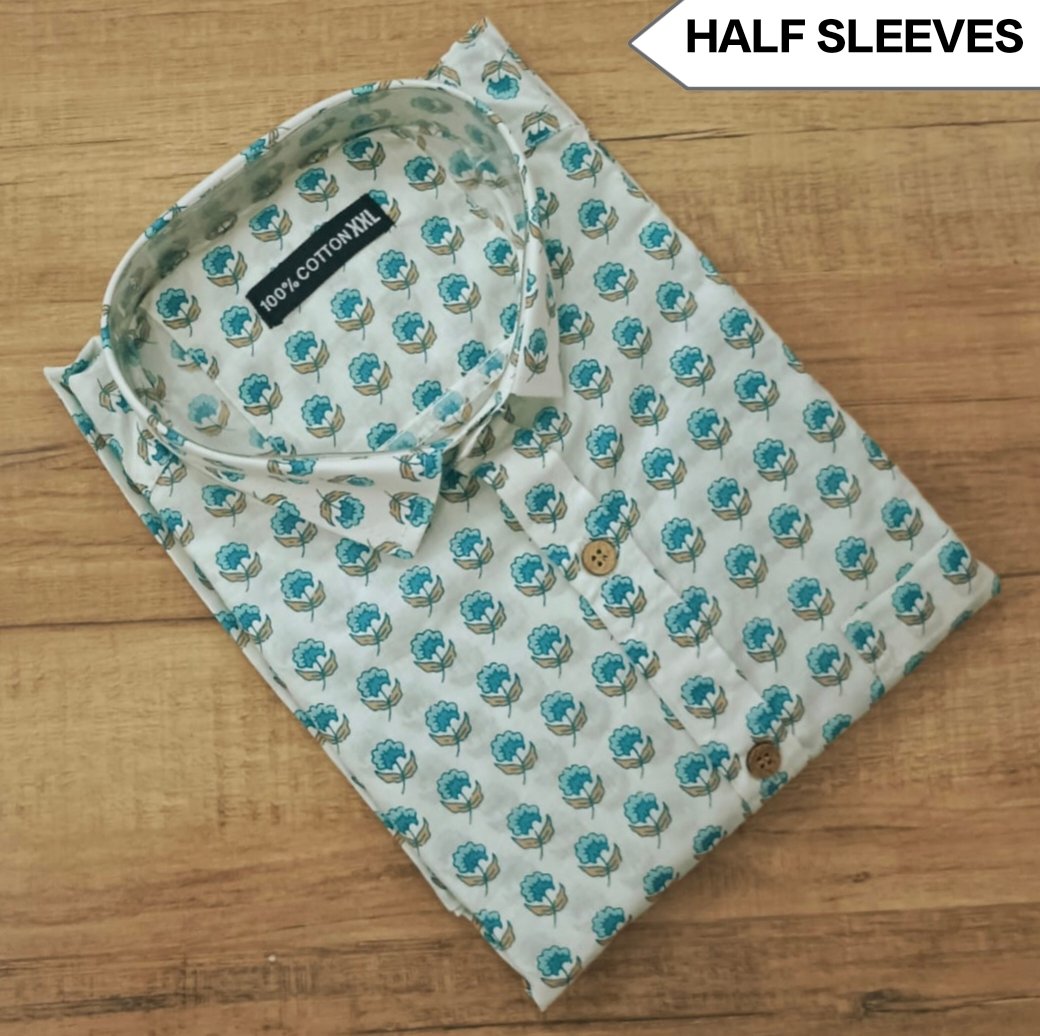 Cotton Printed Men Shirt Half Sleeve