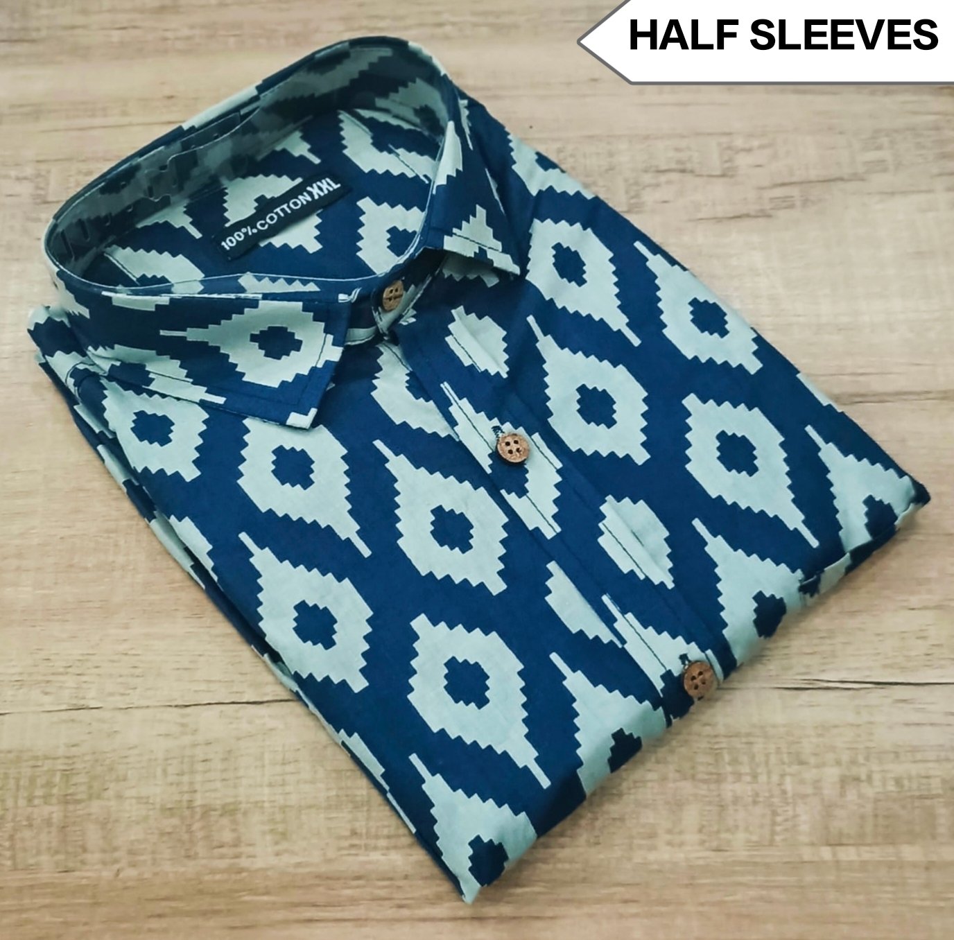 Cotton Printed Men Shirt Half Sleeve