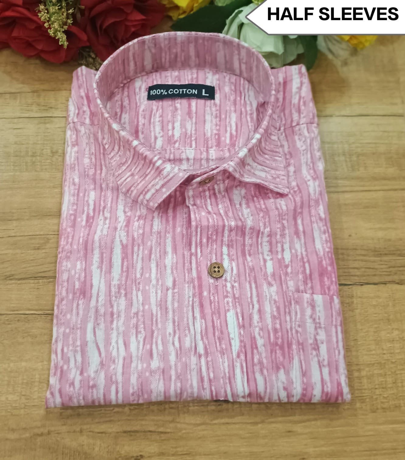 Cotton Printed Men Shirt Half Sleeve