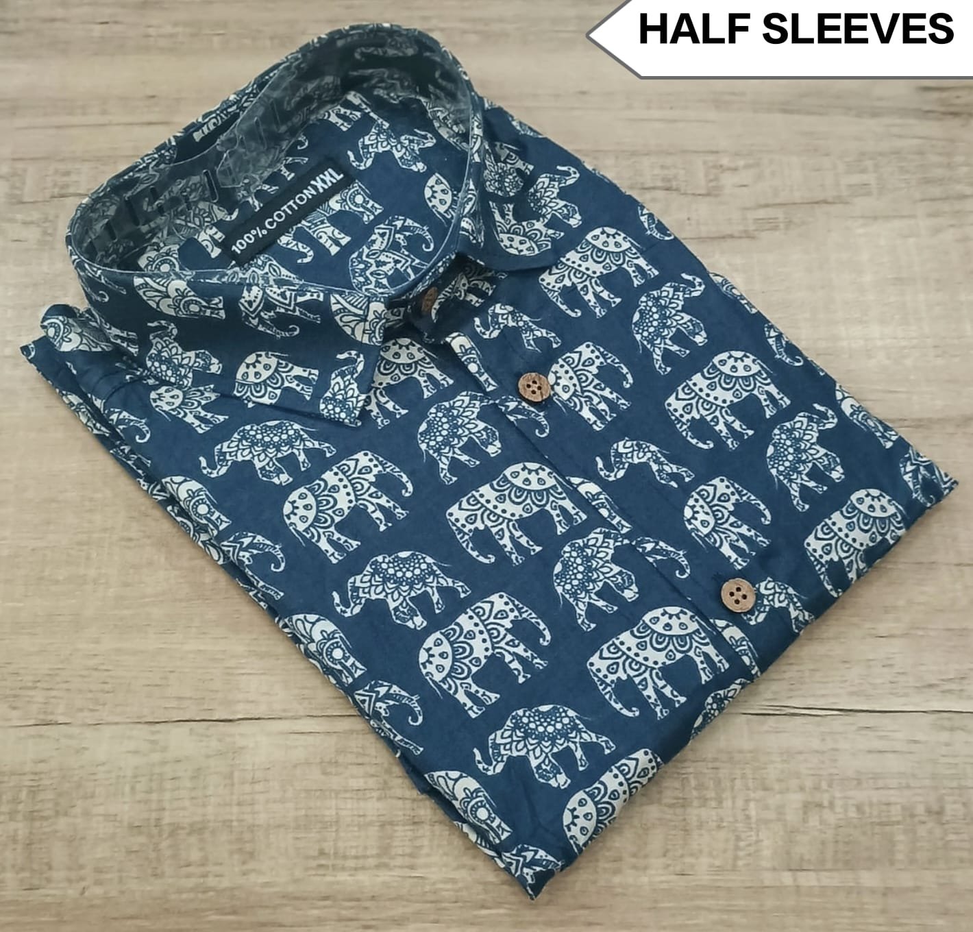 Cotton Printed Men Shirt Half Sleeve
