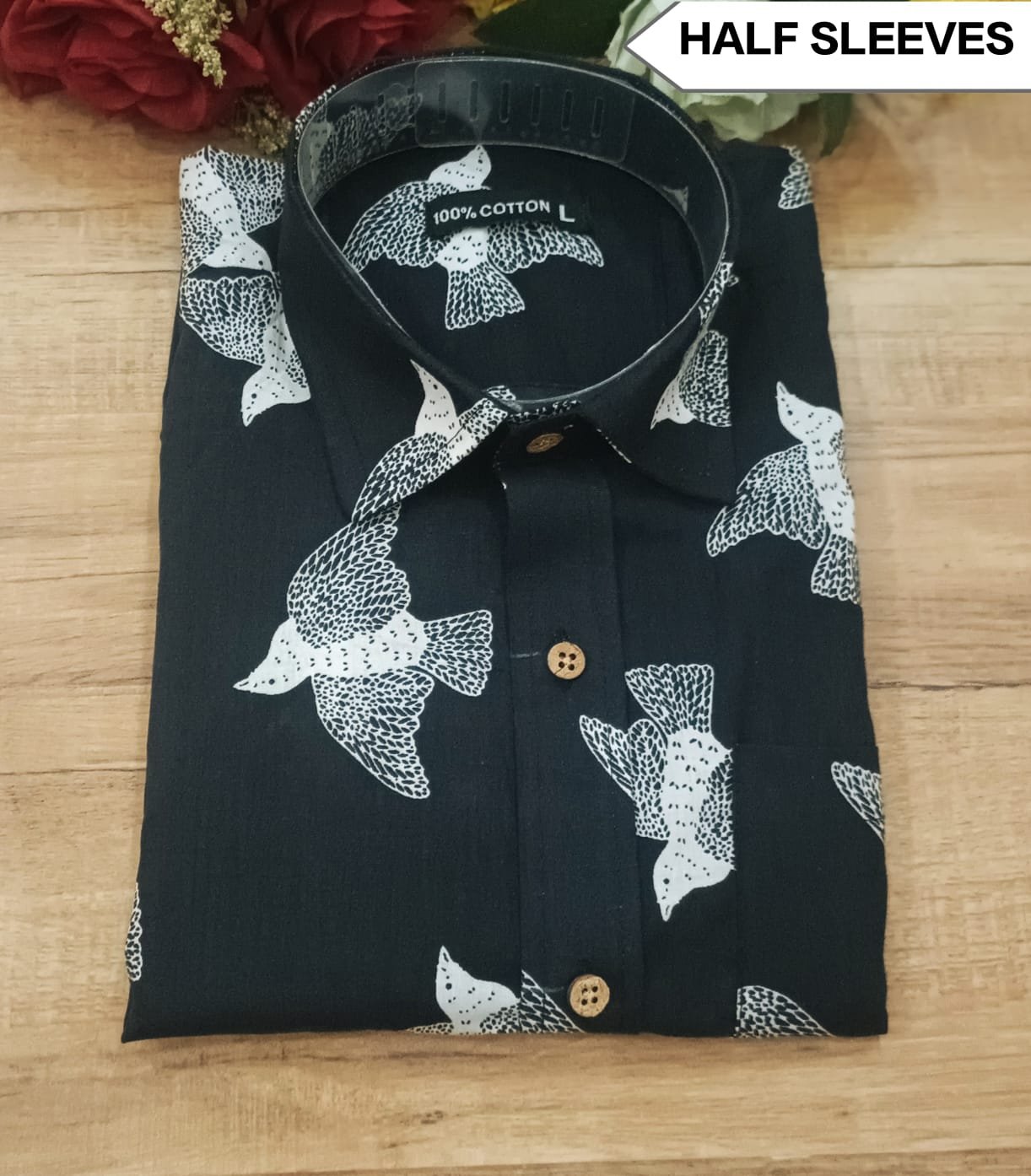 Cotton Printed Men Shirt Half Sleeve
