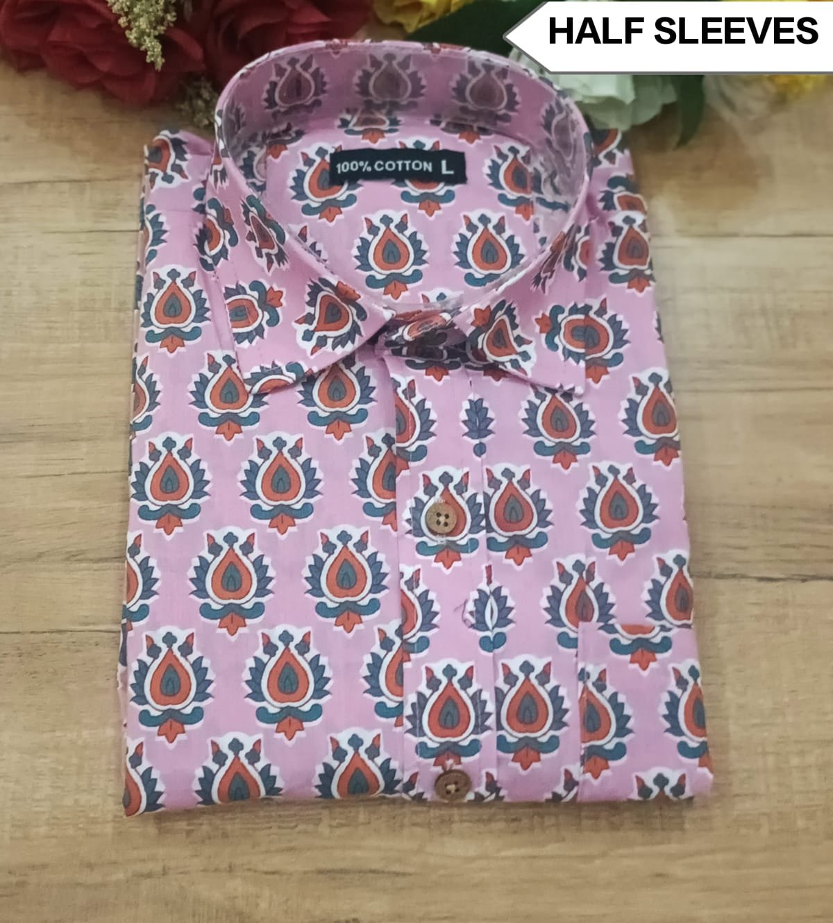 Cotton Printed Men Shirt Half Sleeve