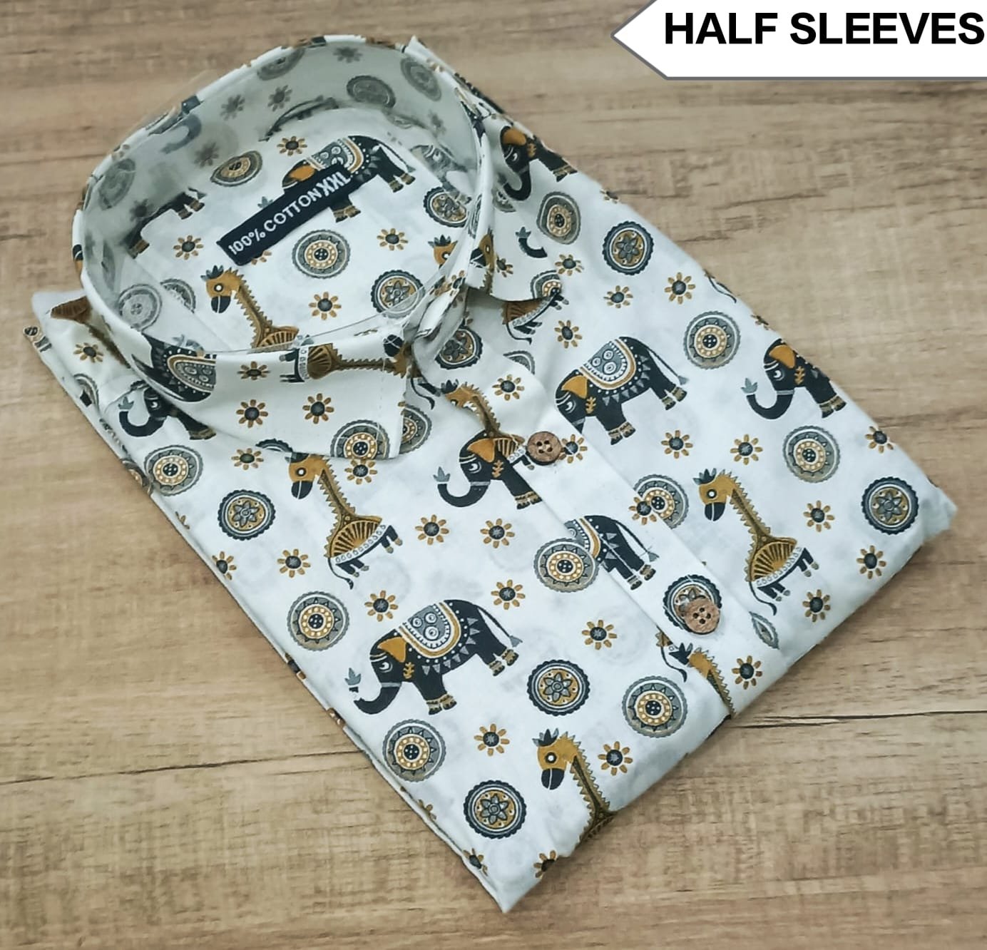 Cotton Printed Men Shirt Half Sleeve