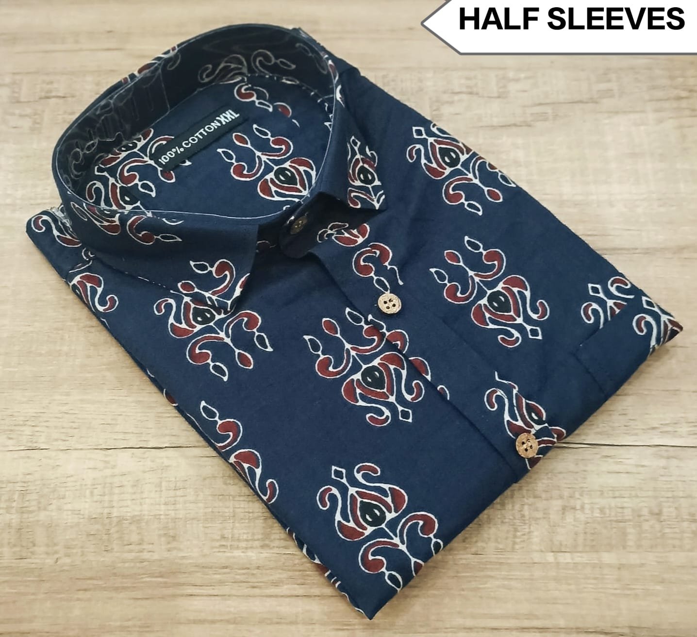Cotton Printed Men Shirt Half Sleeve