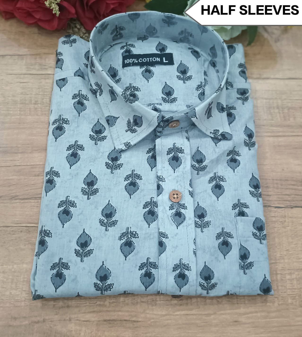 Cotton Printed Men Shirt Half Sleeve